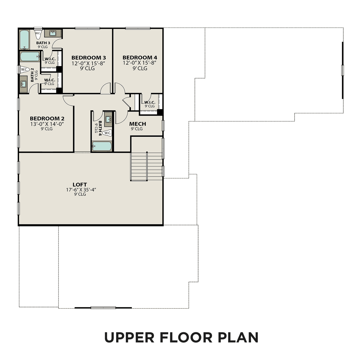 2 - The Bledsoe B buildable floor plan layout in Davidson Homes' Shelton Square community.