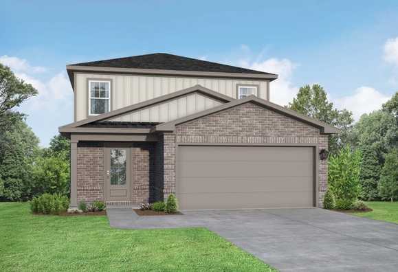 Exterior view of Davidson Homes' The Sabine F Floor Plan