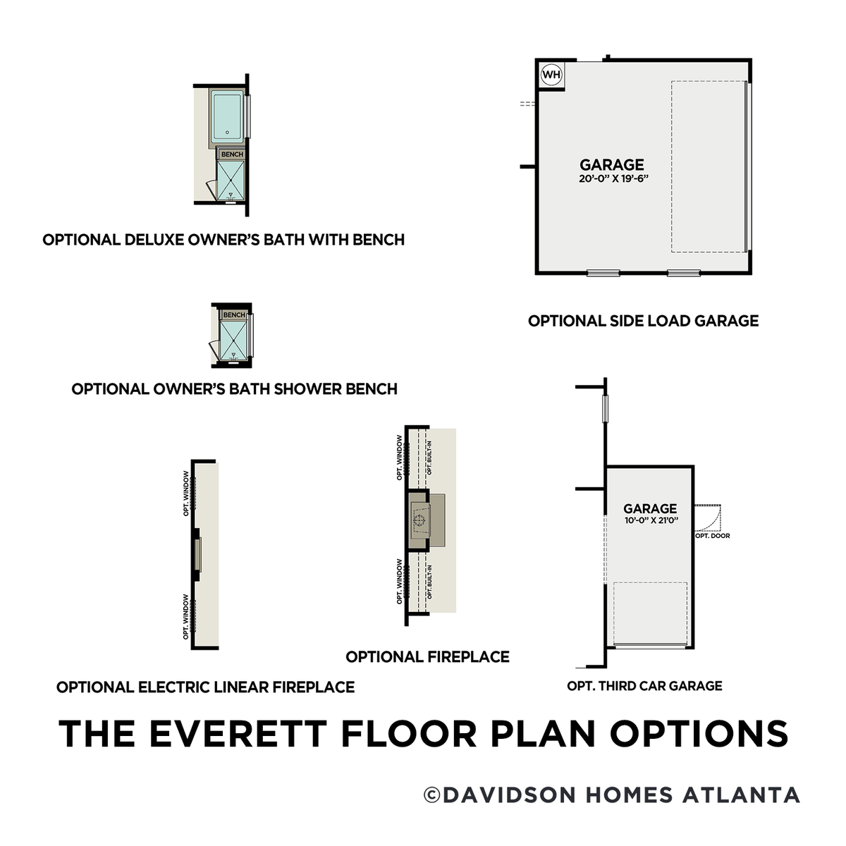 2 - The Everett B buildable floor plan layout in Davidson Homes' Riverwood community.