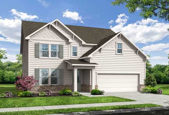 Exterior view of Davidson Homes' The Hickory A at Shallowford Floor Plan