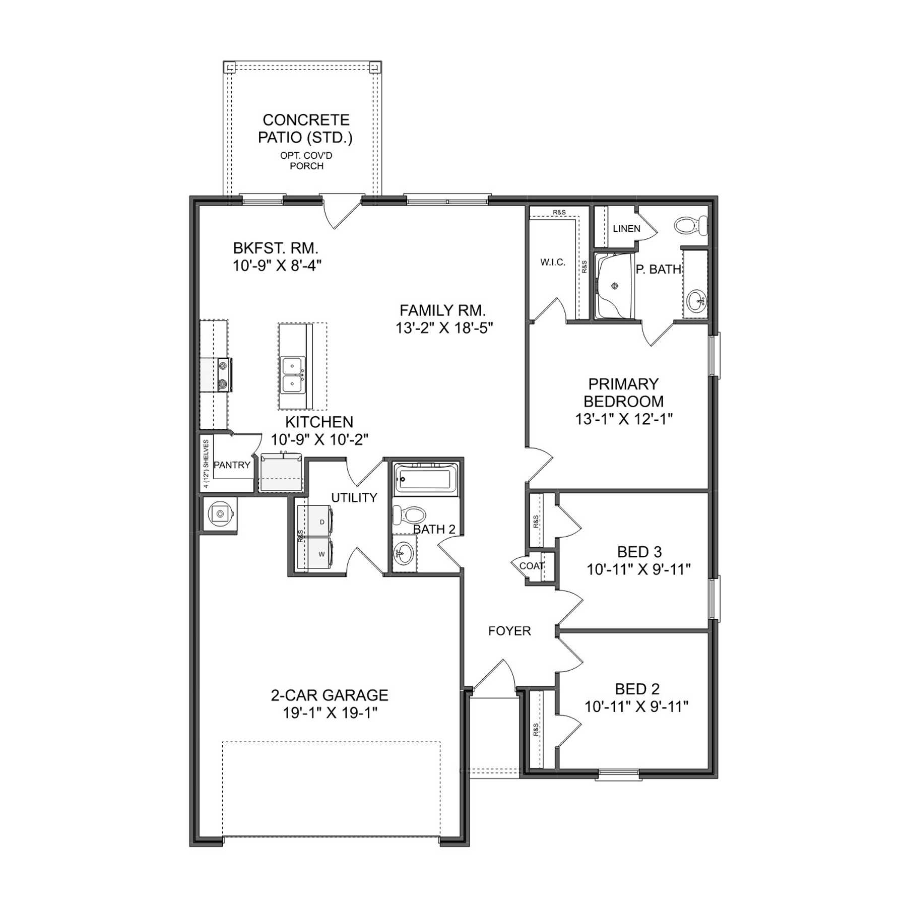 1 - The Butler D buildable floor plan layout in Davidson Homes Homes' Anderson Farm community.