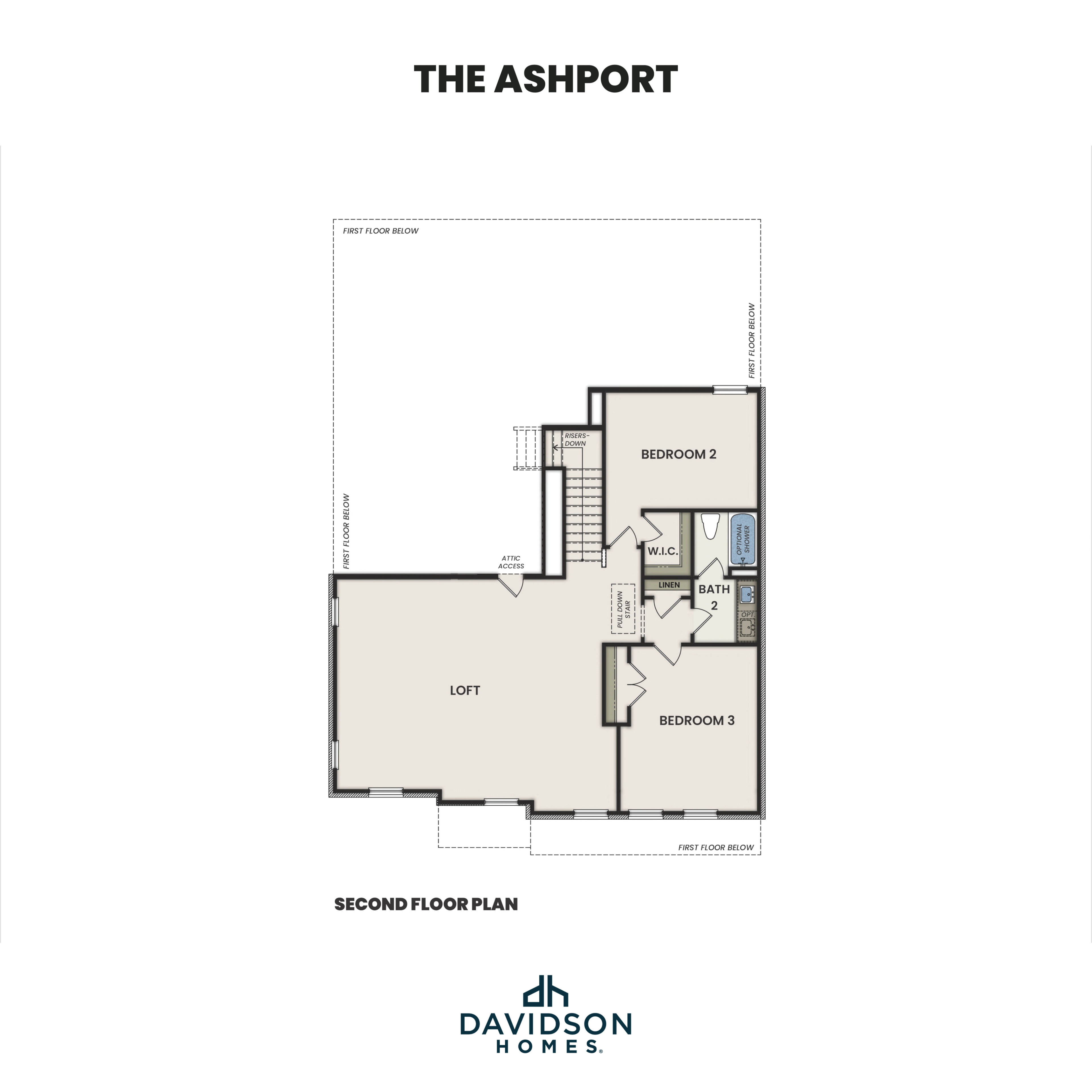 2 - The Ashport C buildable floor plan layout in Davidson Homes Homes' Rayburn Valley community.