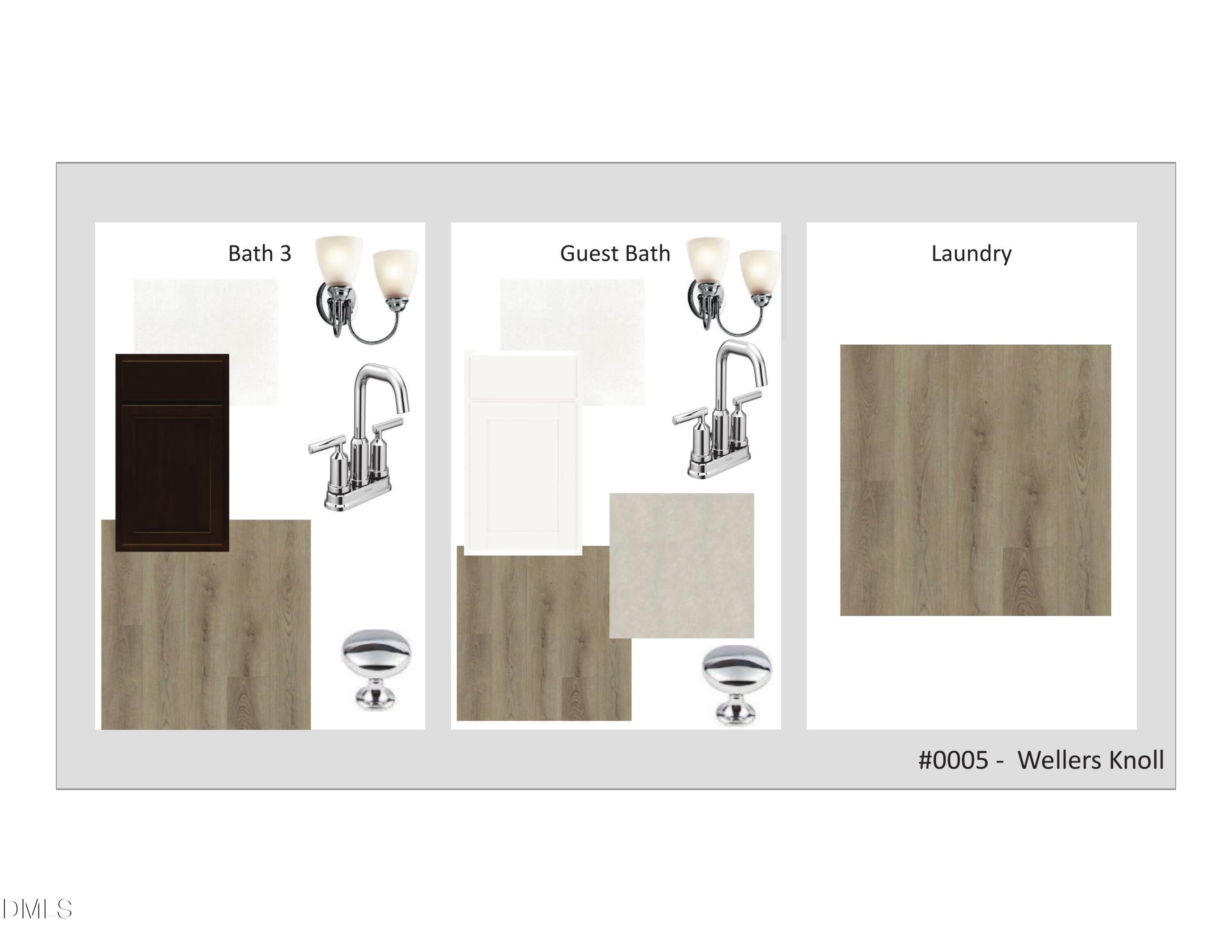 Modern Bath 3 with dark vanity, guest bath with white fixtures, and laundry room in Davidson Homes The Hickory II B, Wellers Knoll, Lillington NC