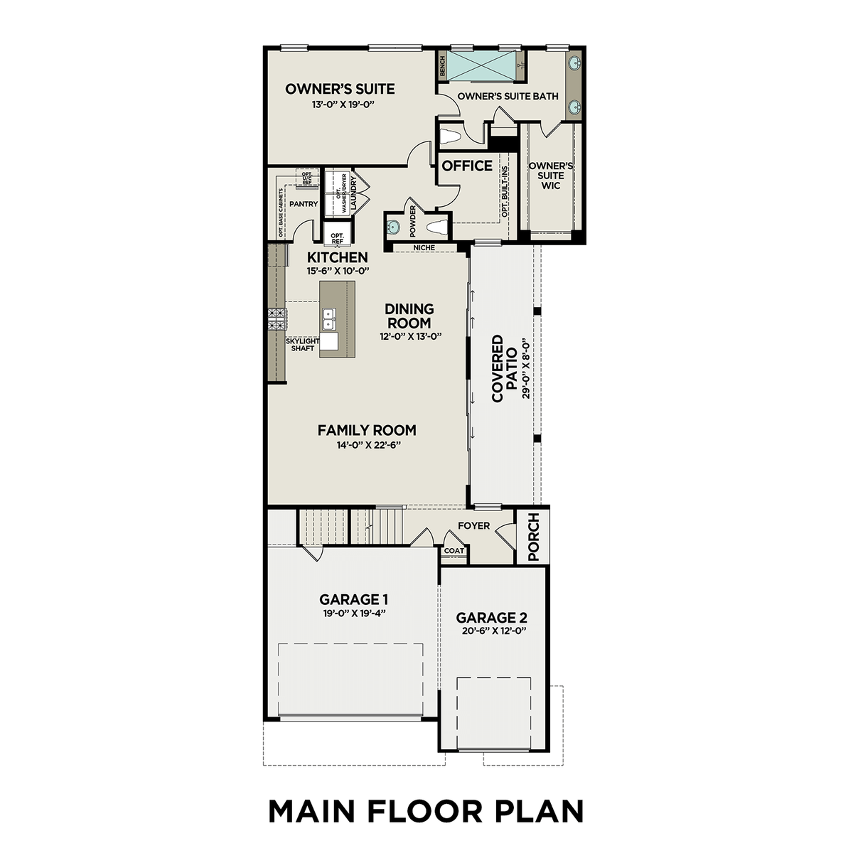 1 - The Rosemary Beach B buildable floor plan layout in Davidson Homes' The Village at Towne Lake community.