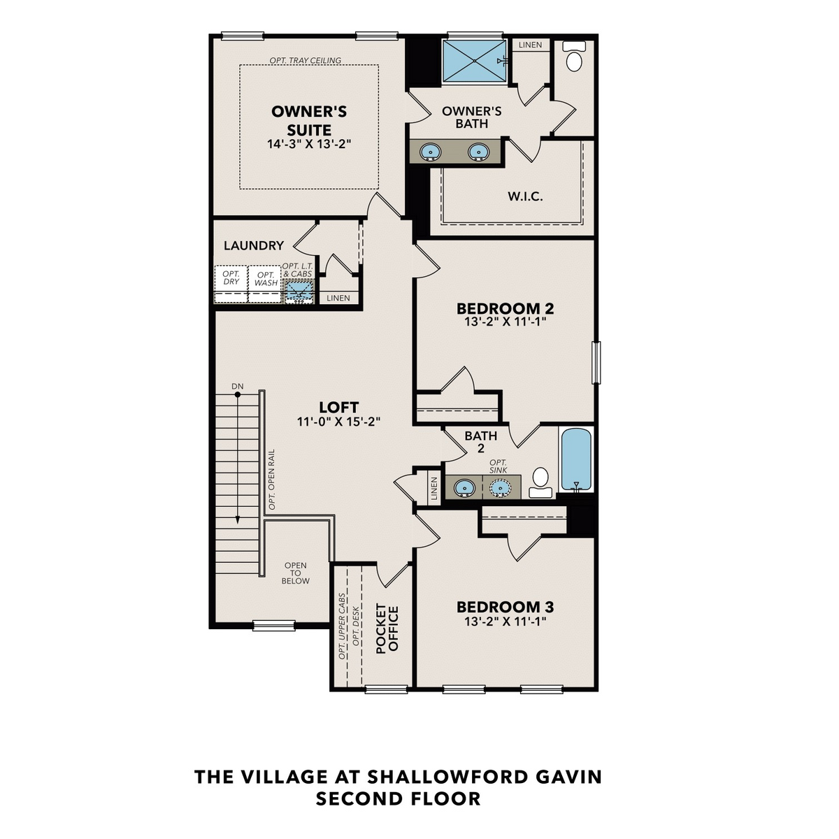 2 - The Gavin D buildable floor plan layout in Davidson Homes' The Village at Shallowford community.