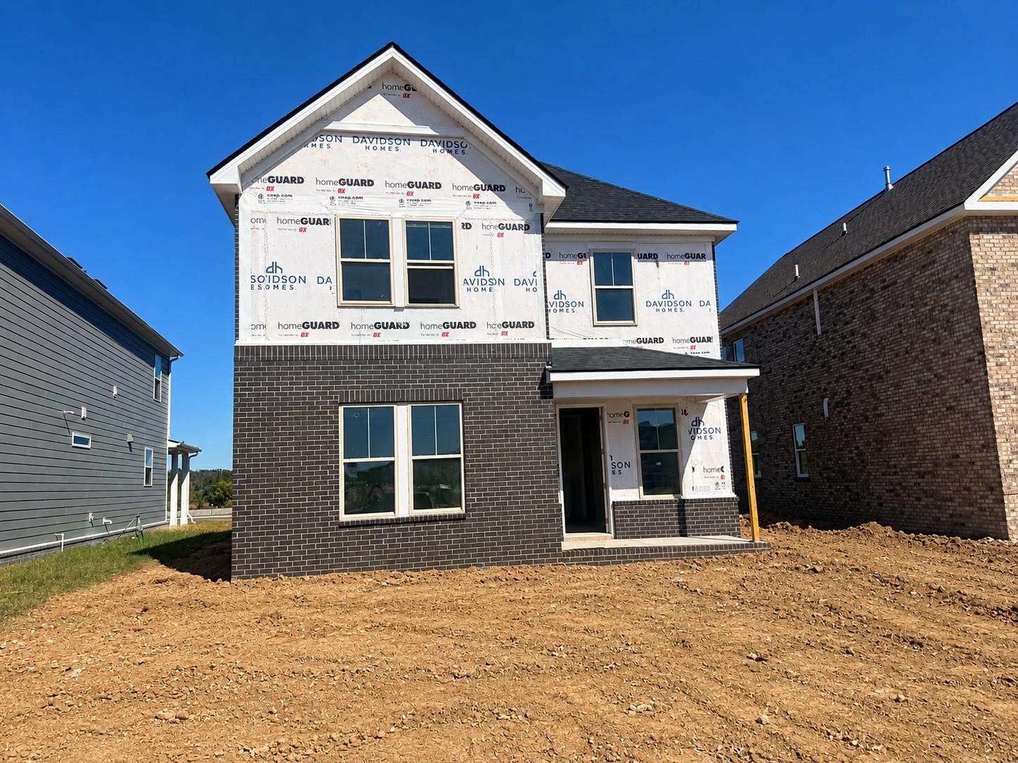 Two-story brick Davidson Homes Oakmont B under construction with 3 bedrooms, 2.5 baths in Bradshaw Farms, Mt. Juliet, Tennessee