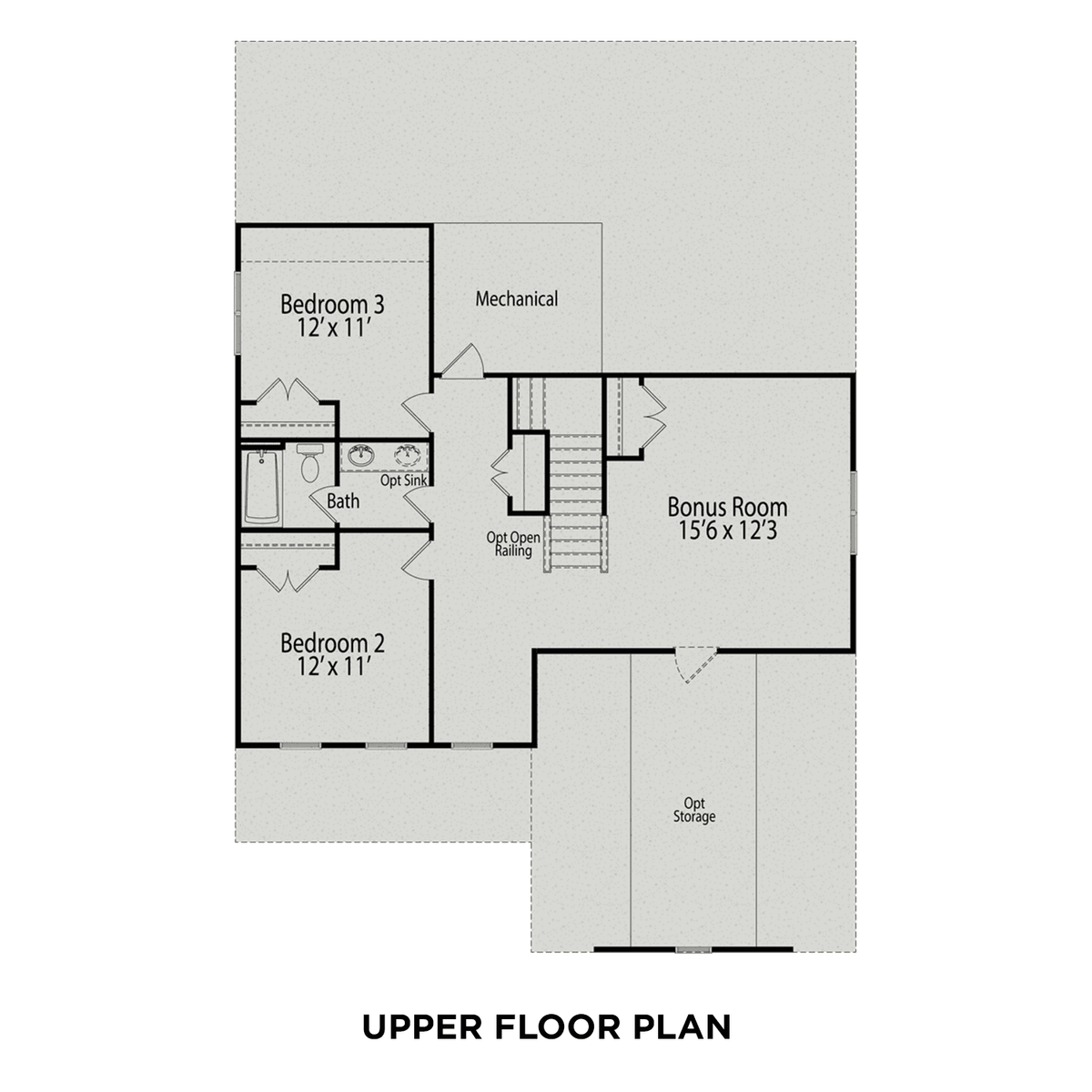 2 - The Ash B floor plan layout for 437 Reinsman Court in Davidson Homes' Stagecoach Corner community.