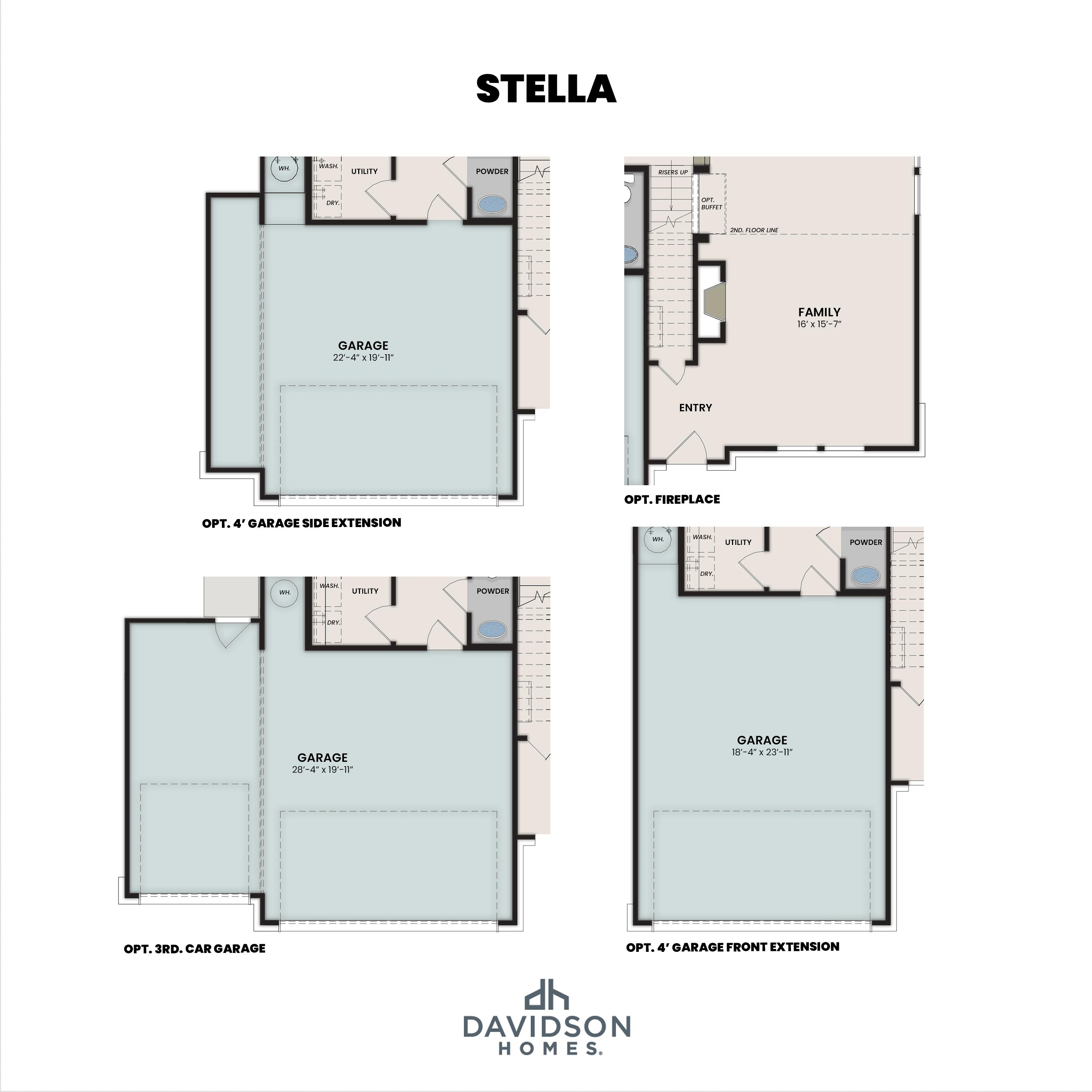 4 - The Stella C floor plan layout for 2873 BUNKER Drive in Davidson Homes Homes' Links Crossing community.