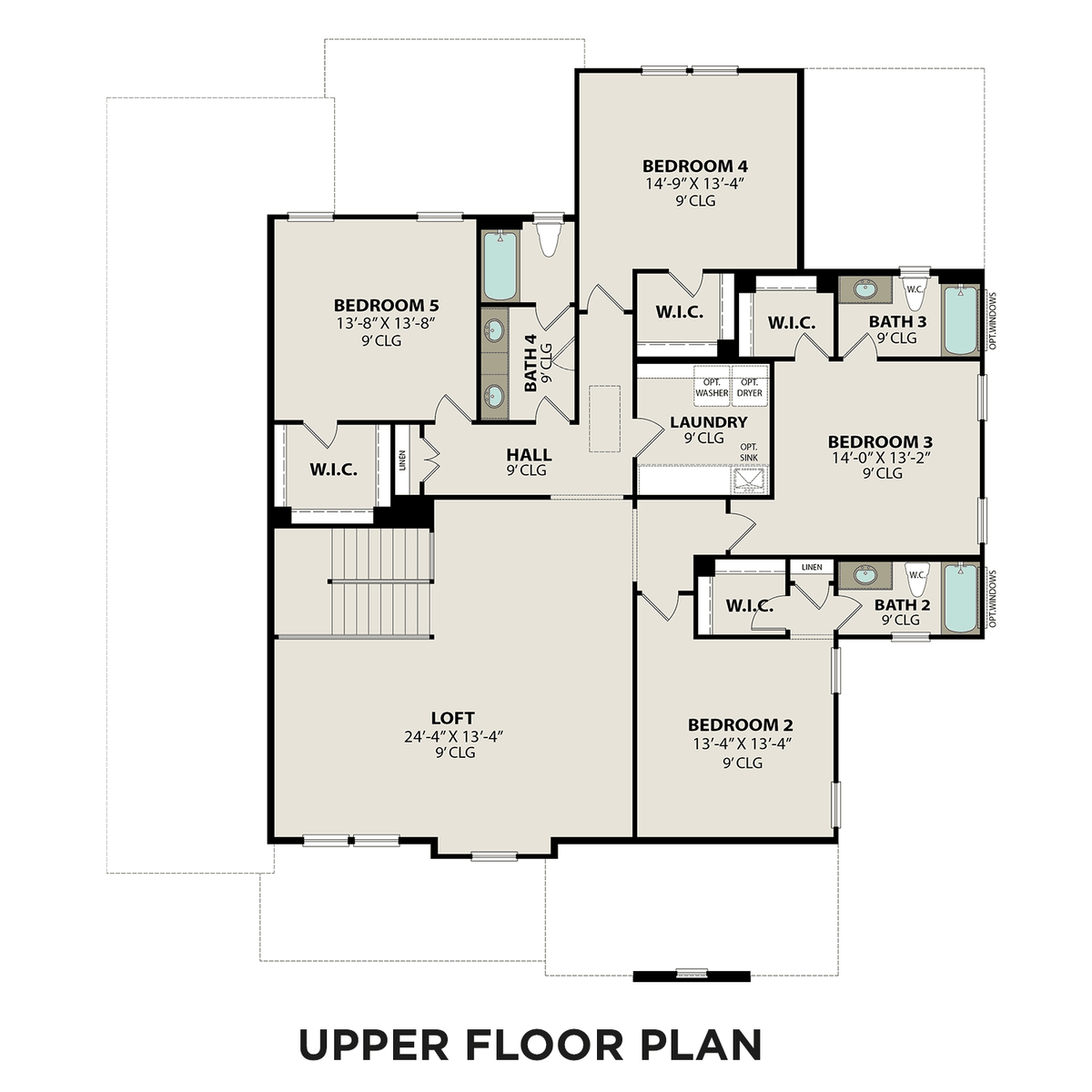 2 - The Albany B buildable floor plan layout in Davidson Homes' Shelton Square community.