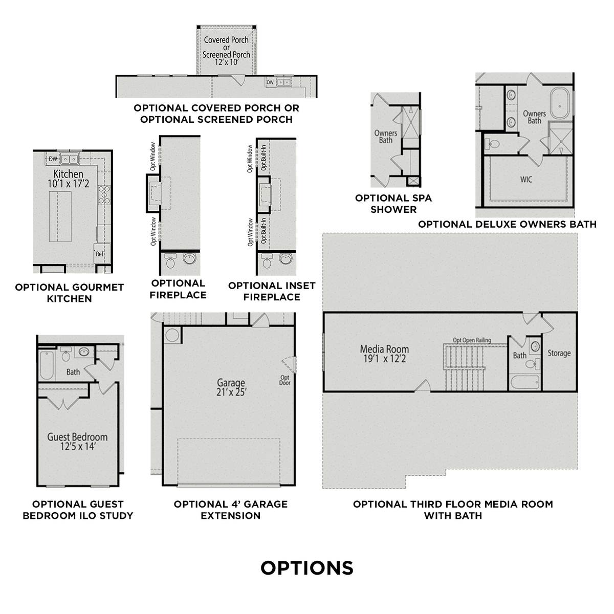 3 - The Hickory C floor plan layout for 441 Reinsman Court in Davidson Homes' Stagecoach Corner community.
