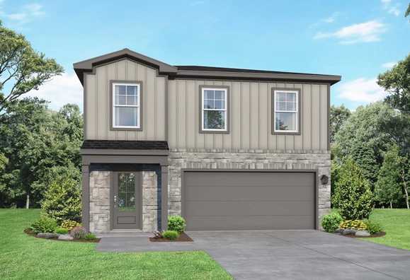 Exterior view of Davidson Homes' The Trinity C Floor Plan