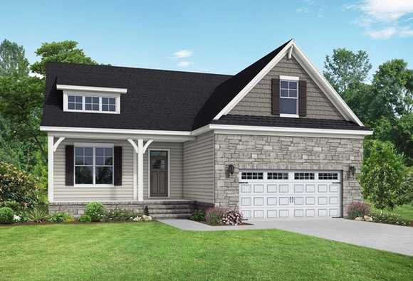 Exterior view of Davidson Homes' The Cypress A Floor Plan