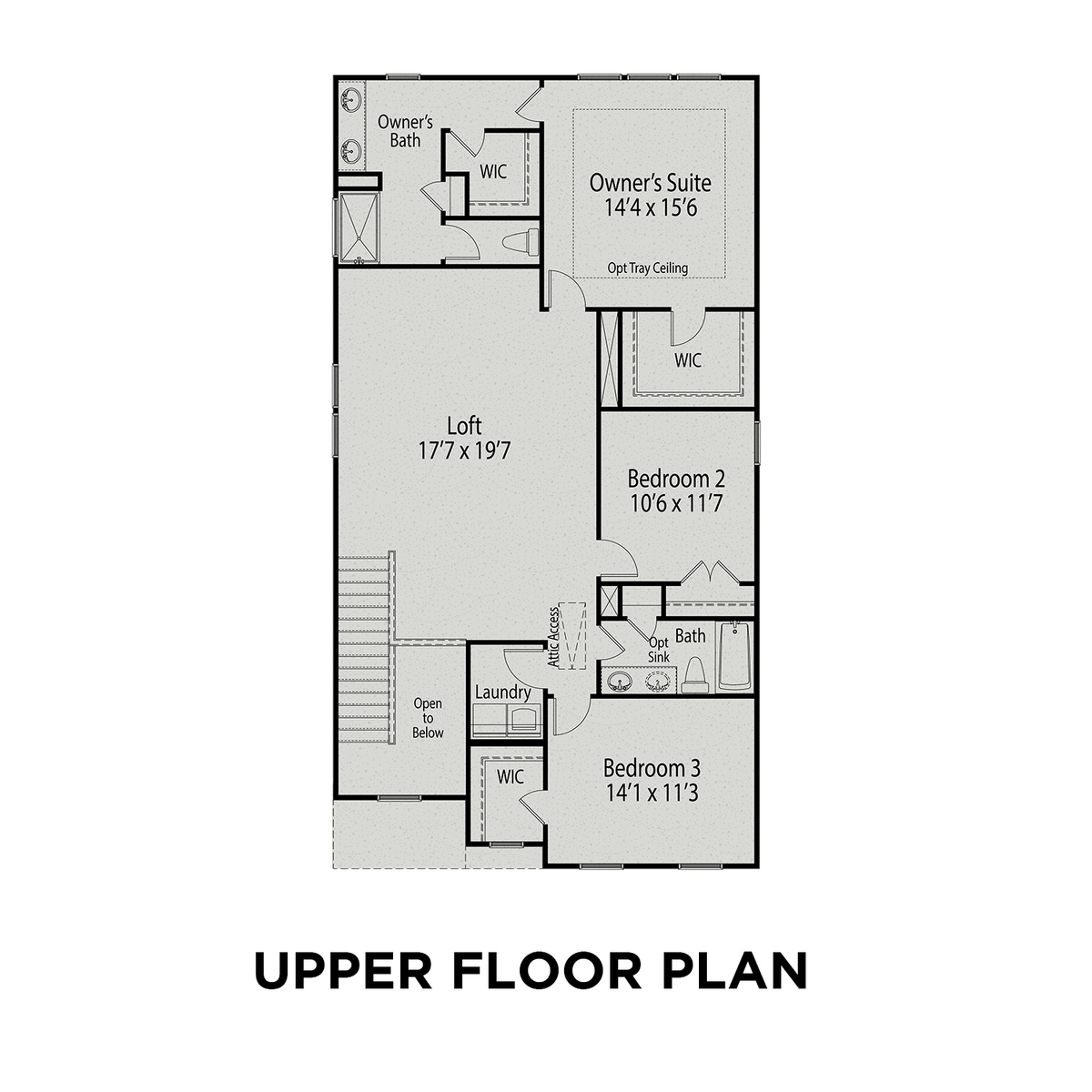 2 - The Adalynn B buildable floor plan layout in Davidson Homes' Highland Forest community.