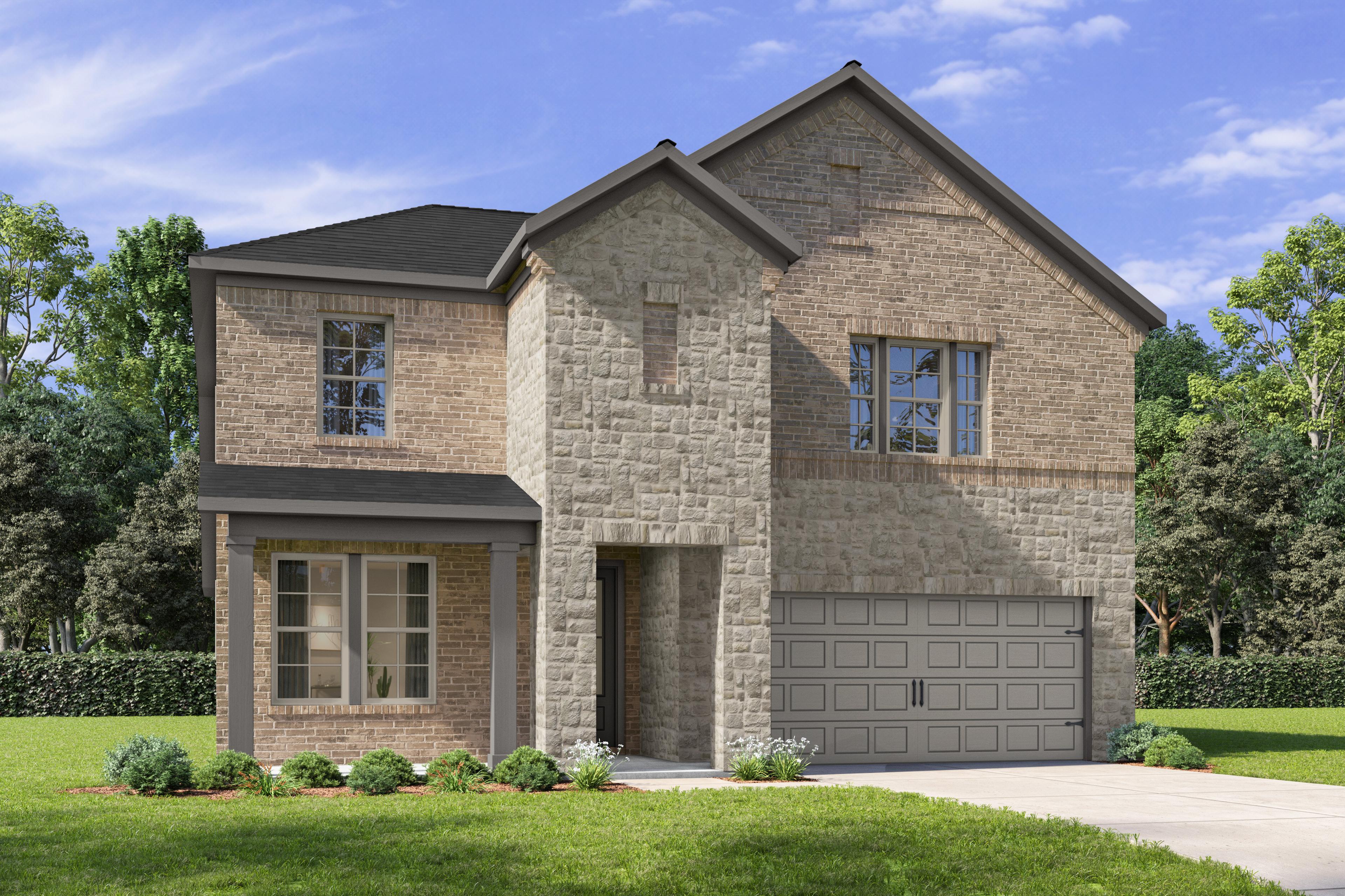 Coming Soon teaser for The Sycamore A 2-story home design by Davidson Homes in San Antonio, brick exterior