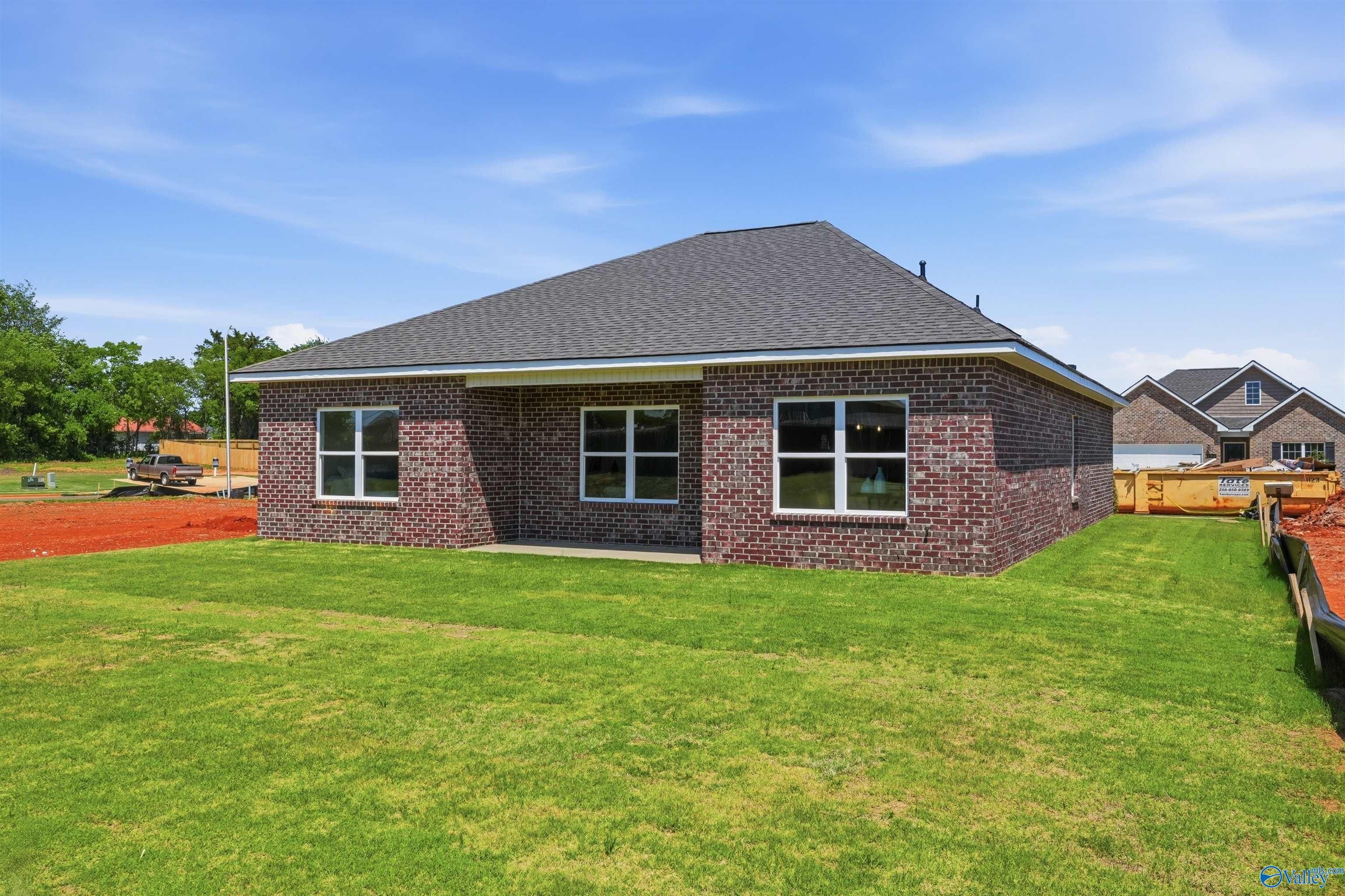 Rear exterior view of The Franklin C floor plan by Davidson Homes in Lynn Meadows, Meridianville, Alabama.