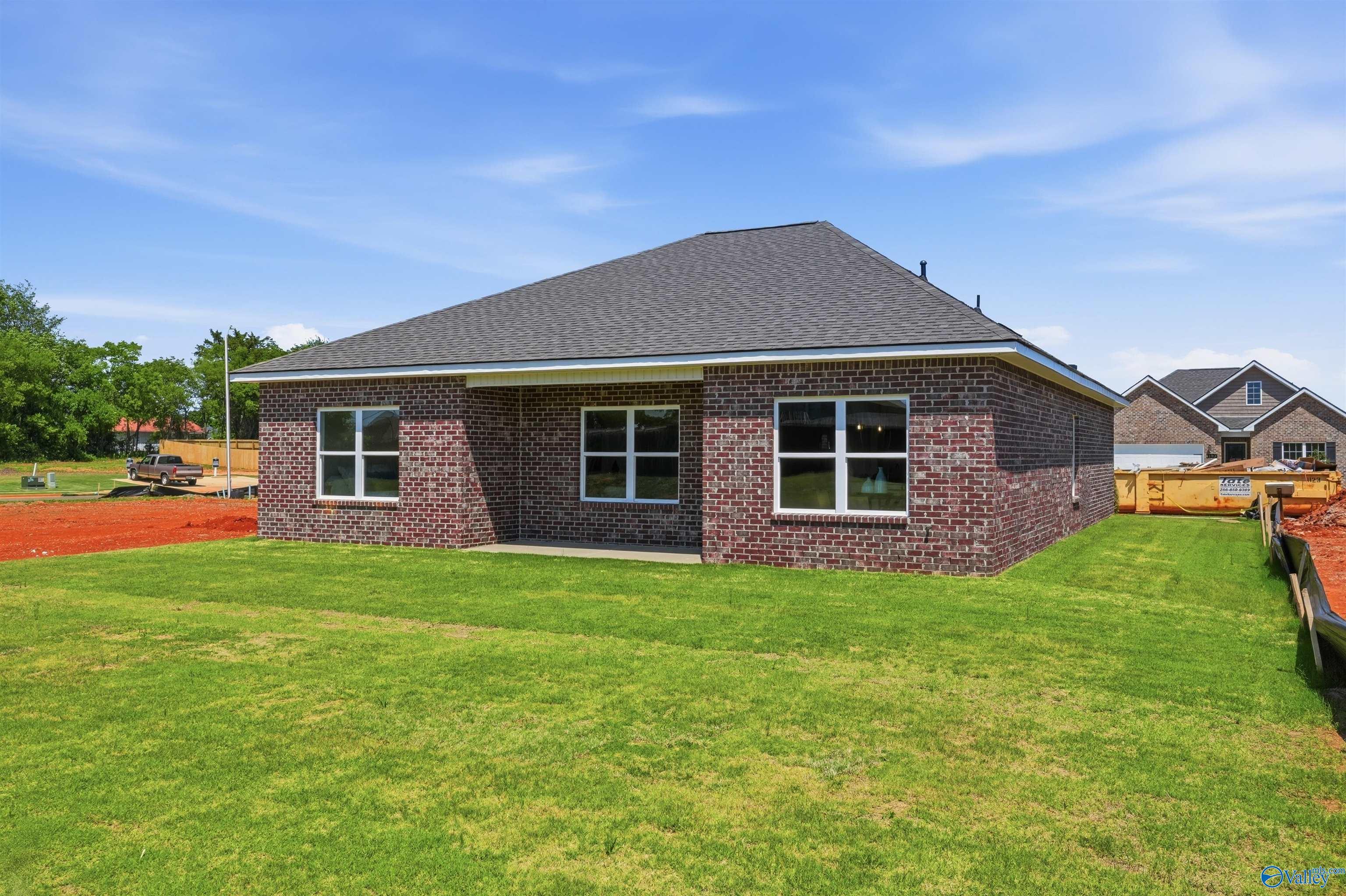 Rear exterior view of The Franklin C floor plan by Davidson Homes in Lynn Meadows, Meridianville, Alabama.