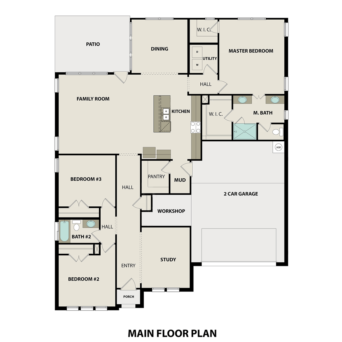1 - The Ansley buildable floor plan layout in Davidson Homes' Rivers Edge community.
