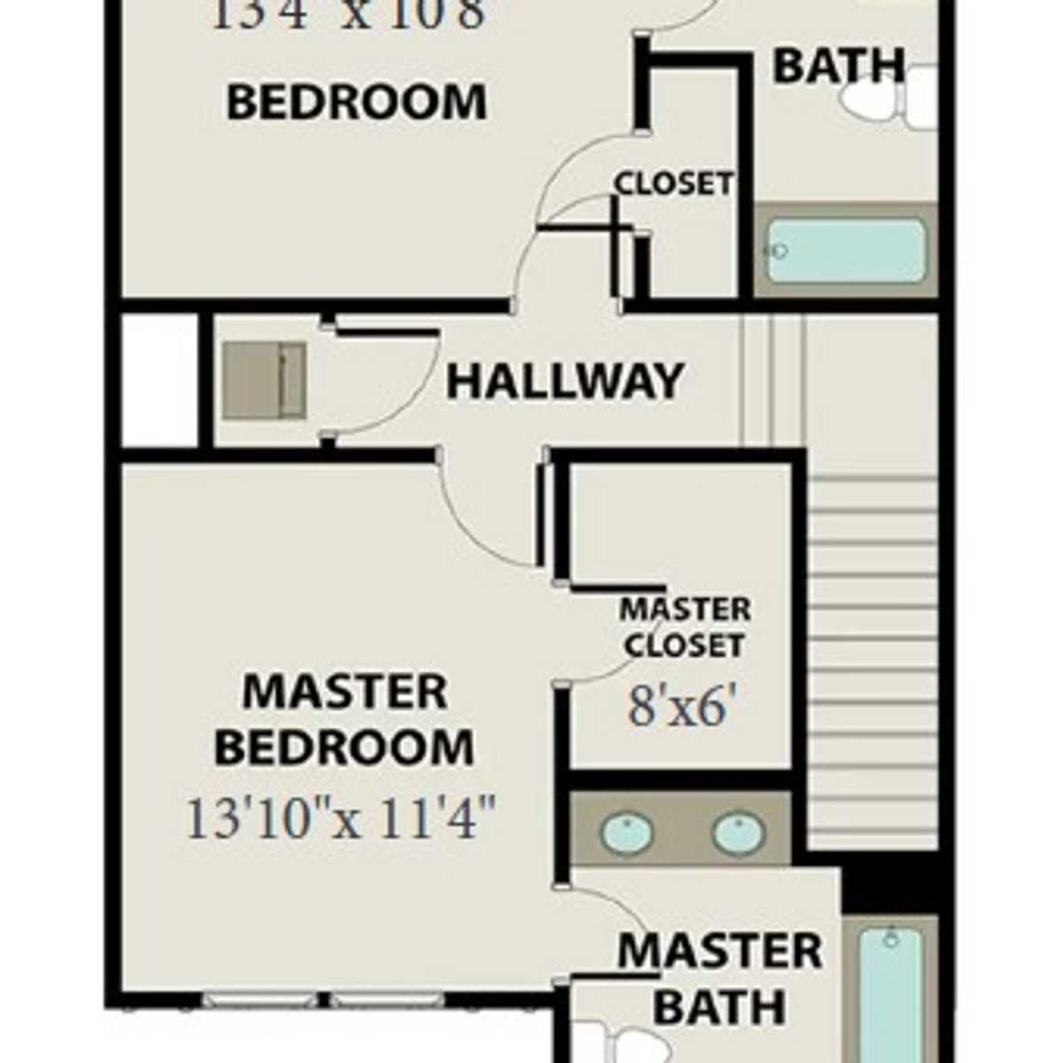 2 - The Cumberland A Interior buildable floor plan layout in Davidson Homes' The Towns at Red River community.