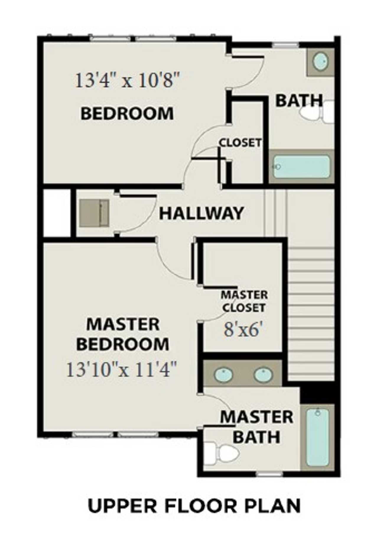 2 - The Cumberland A Interior buildable floor plan layout in Davidson Homes Homes' The Towns at Red River community.