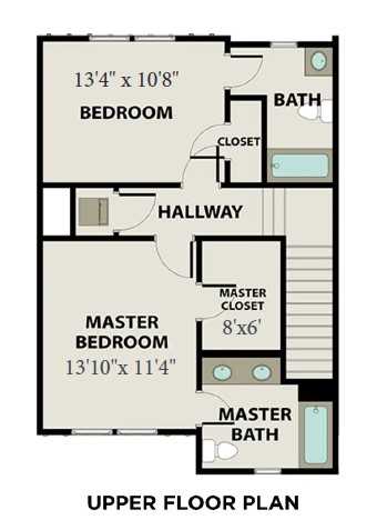 2 - The Cumberland A Interior floor plan layout for 1004 Elliott Williams Pvt Way in Davidson Homes Homes' The Towns at Red River community.