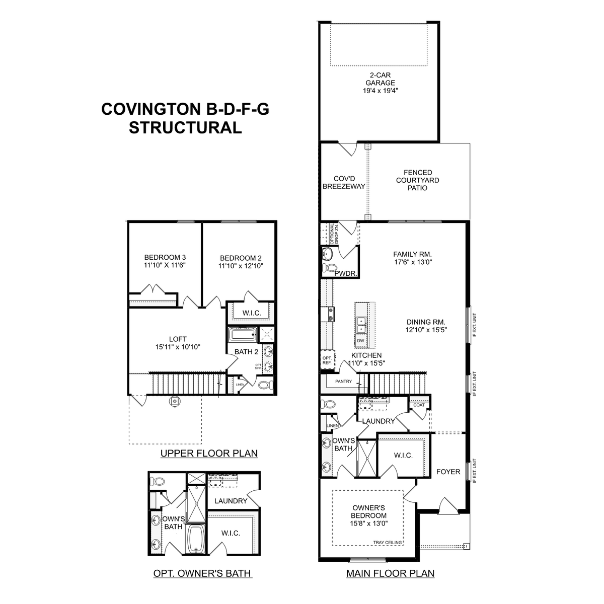 1 - The Covington B floor plan layout for 3259 Mcclellan Way in Davidson Homes' River Road Estates community.