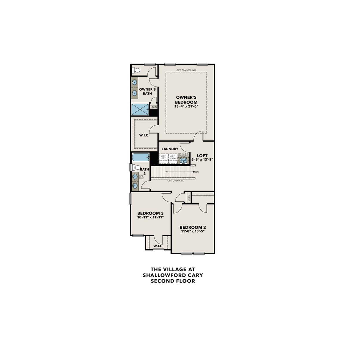 2 - The Cary B buildable floor plan layout in Davidson Homes' The Village at Shallowford community.