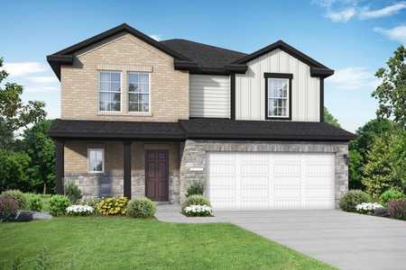 Exterior of The Tierra C, a two-story home with landscaping