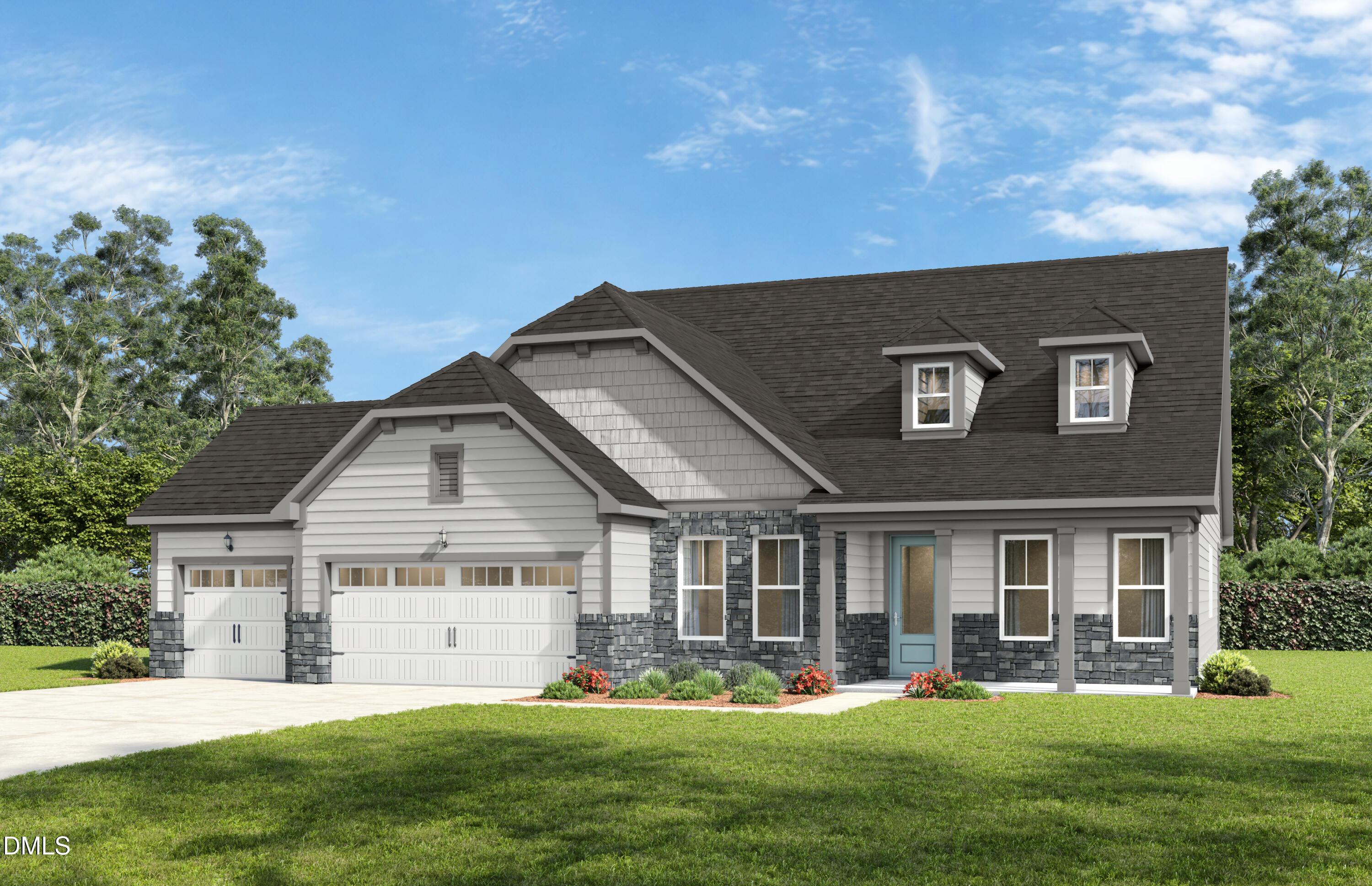 Two-story, 3,414 sq ft Magnolia II B home by Davidson Homes with 3-car garage in Ashland, Apex, North Carolina.