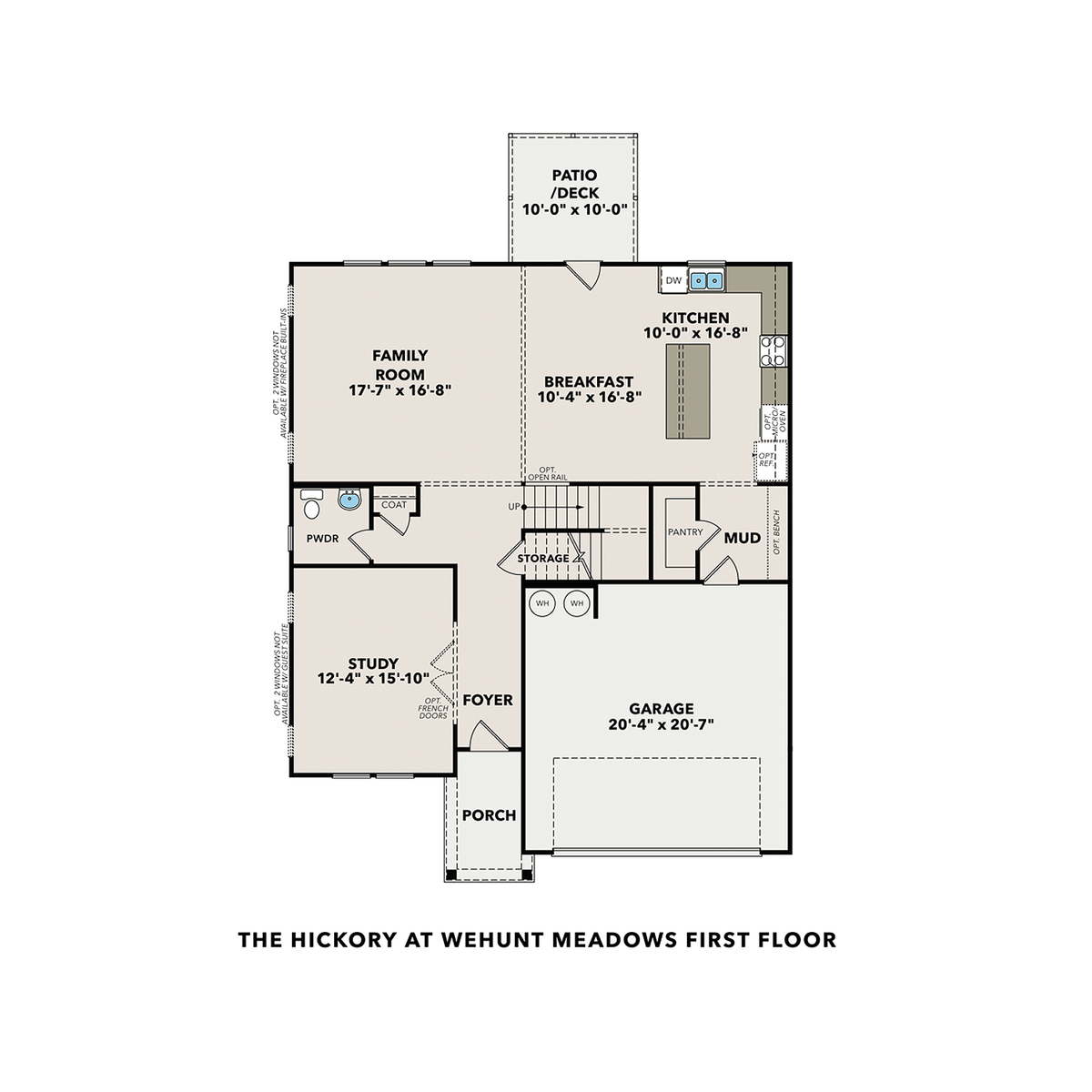1 - The Hickory A at Wehunt Meadows buildable floor plan layout in Davidson Homes' Wehunt Meadows community.