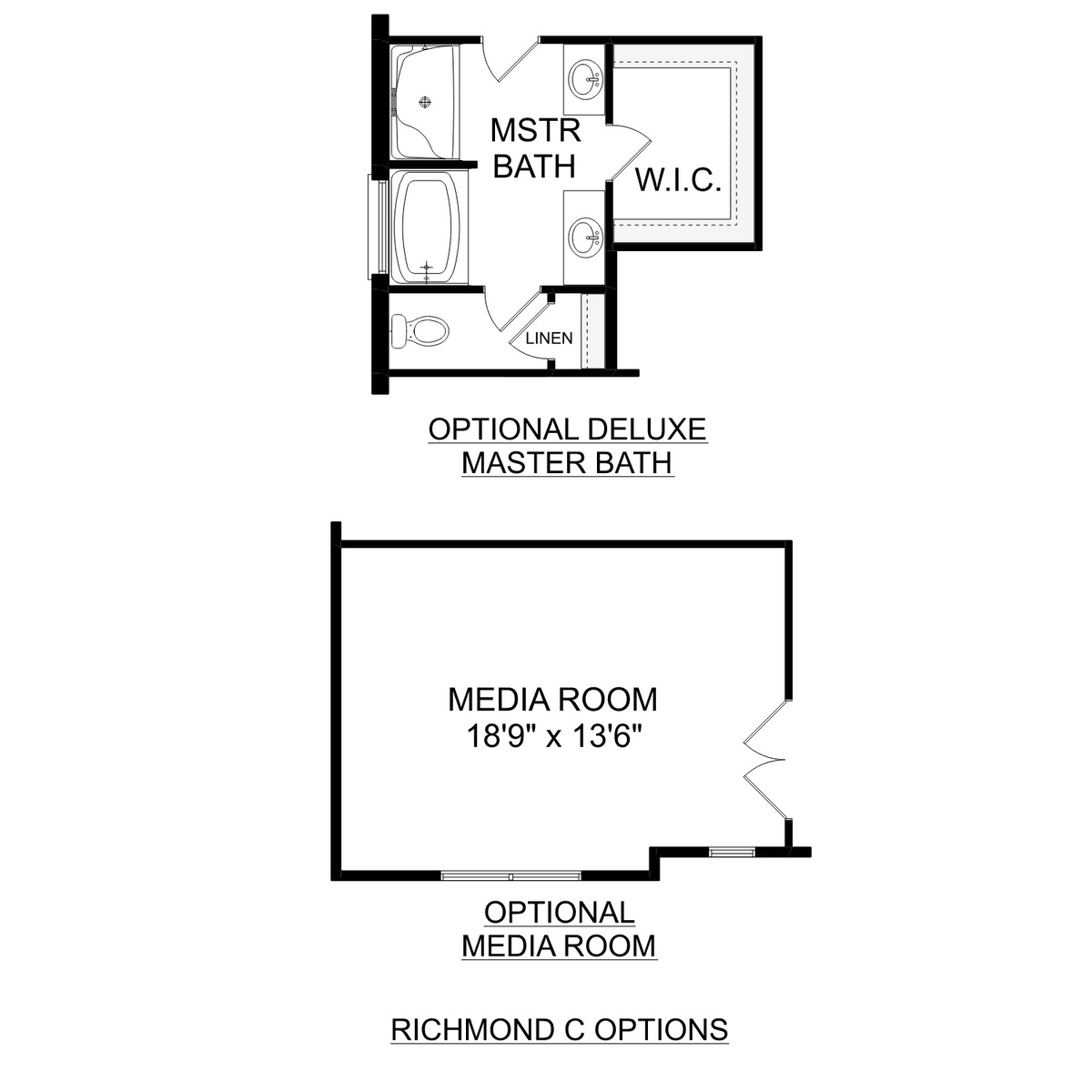 3 - The Richmond C buildable floor plan layout in Davidson Homes' Wood Trail community.