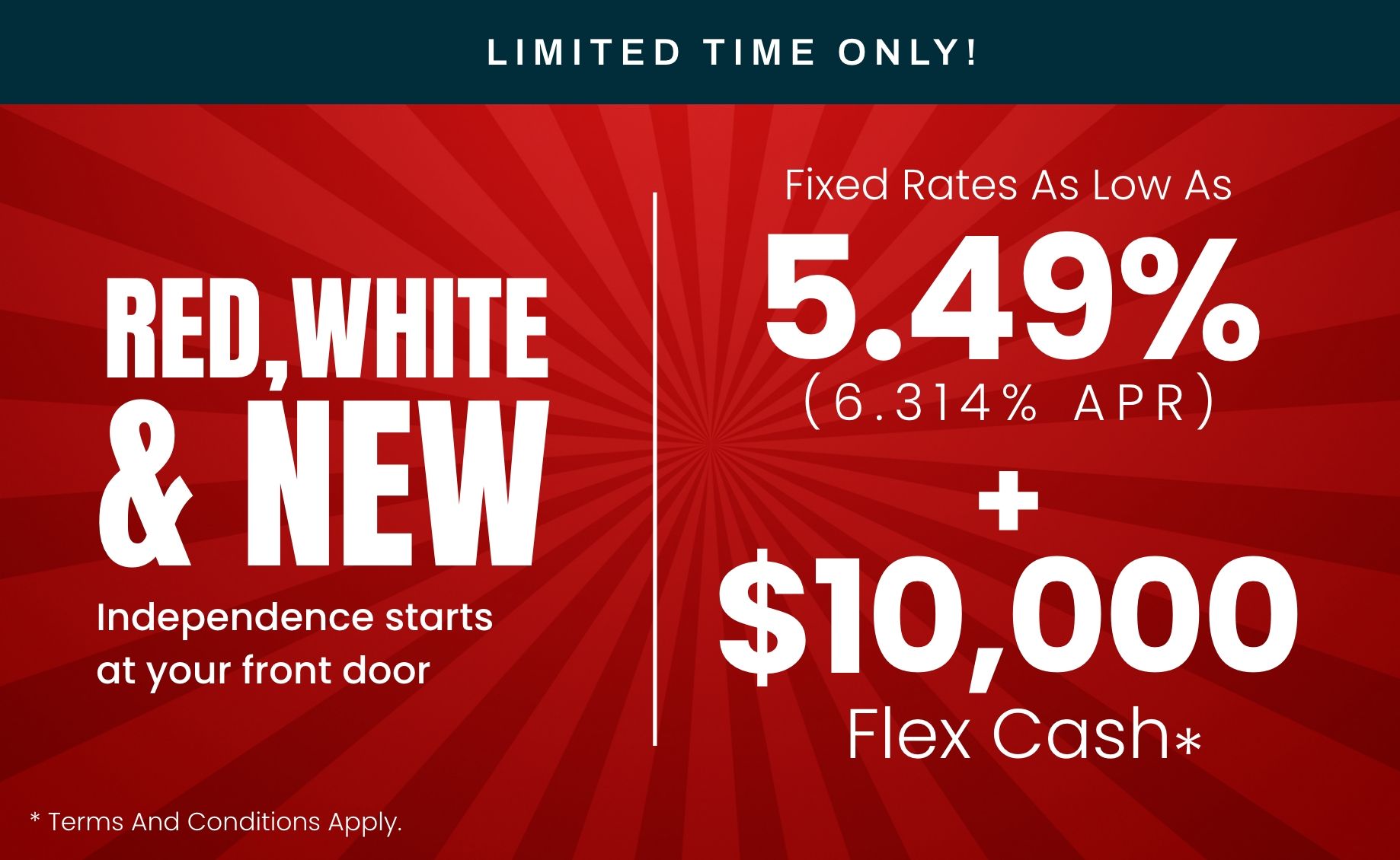 New Davidson Homes Exclusive Offers—fixed rates from 5.49% (6.314% APR) plus $7500 Flex Cash incentives