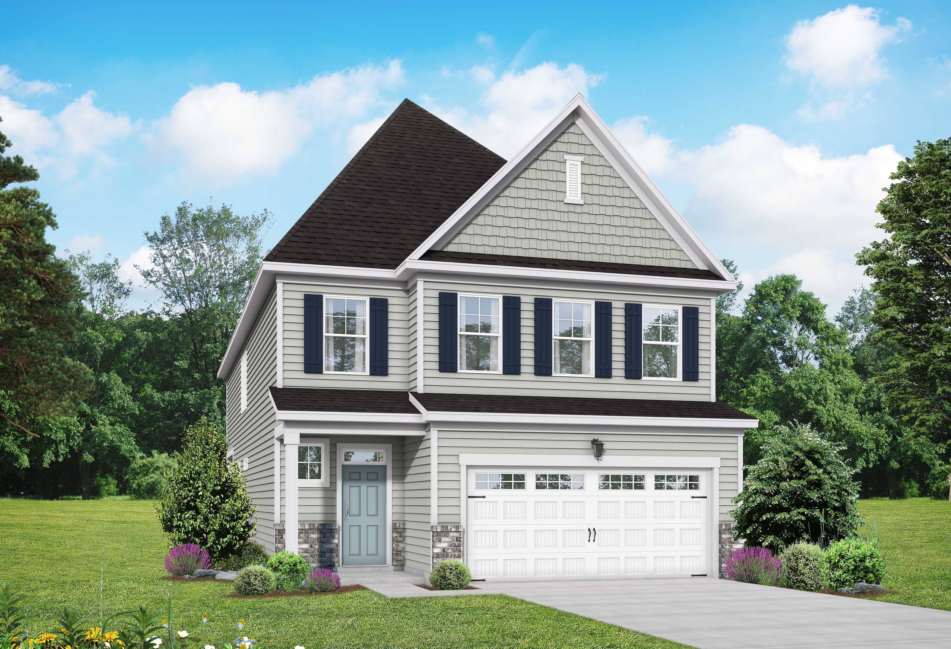 Exterior view of Davidson Homes' The Preston A Floor Plan