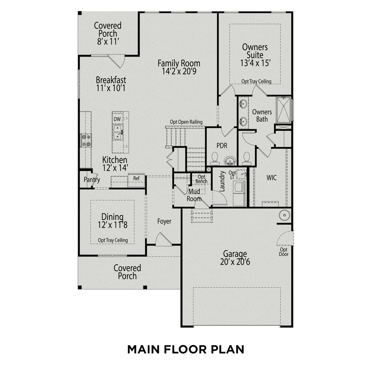 1 - The Ash C buildable floor plan layout in Davidson Homes' Highland Forest community.