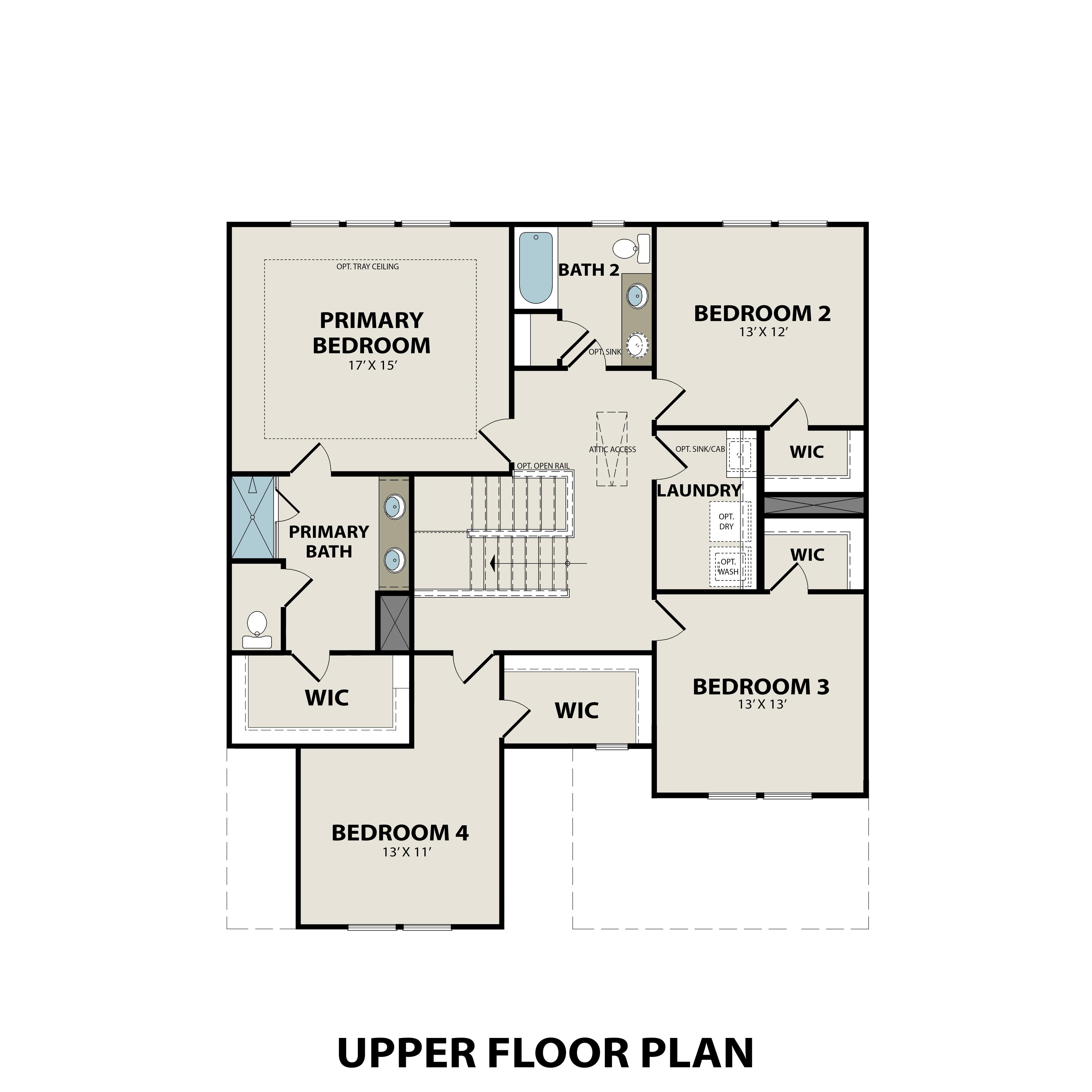 2 - The Willow A buildable floor plan layout in Davidson Homes Homes' Benders Cove community.