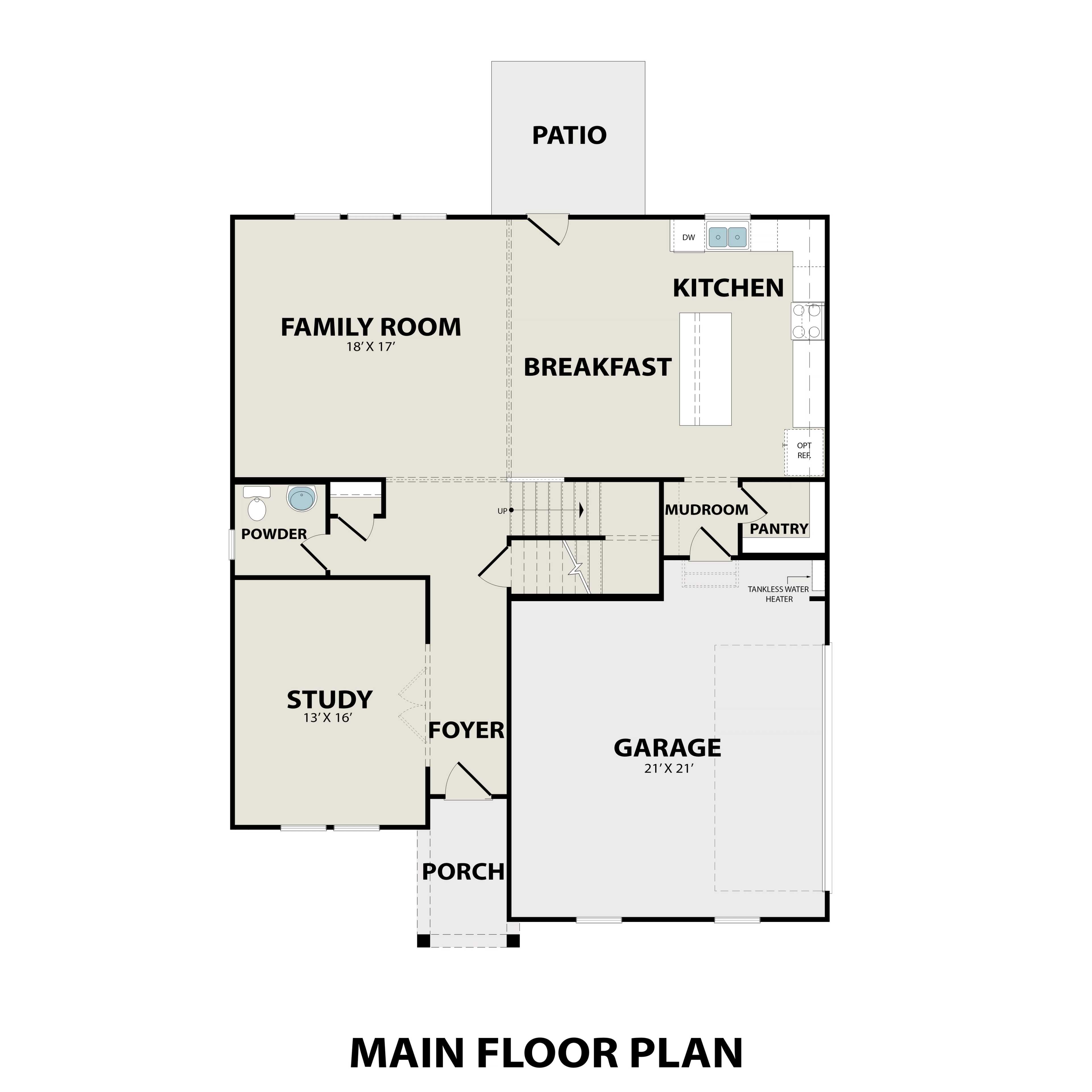 1 - The Henry A buildable floor plan layout in Davidson Homes Homes' Benders Cove community.