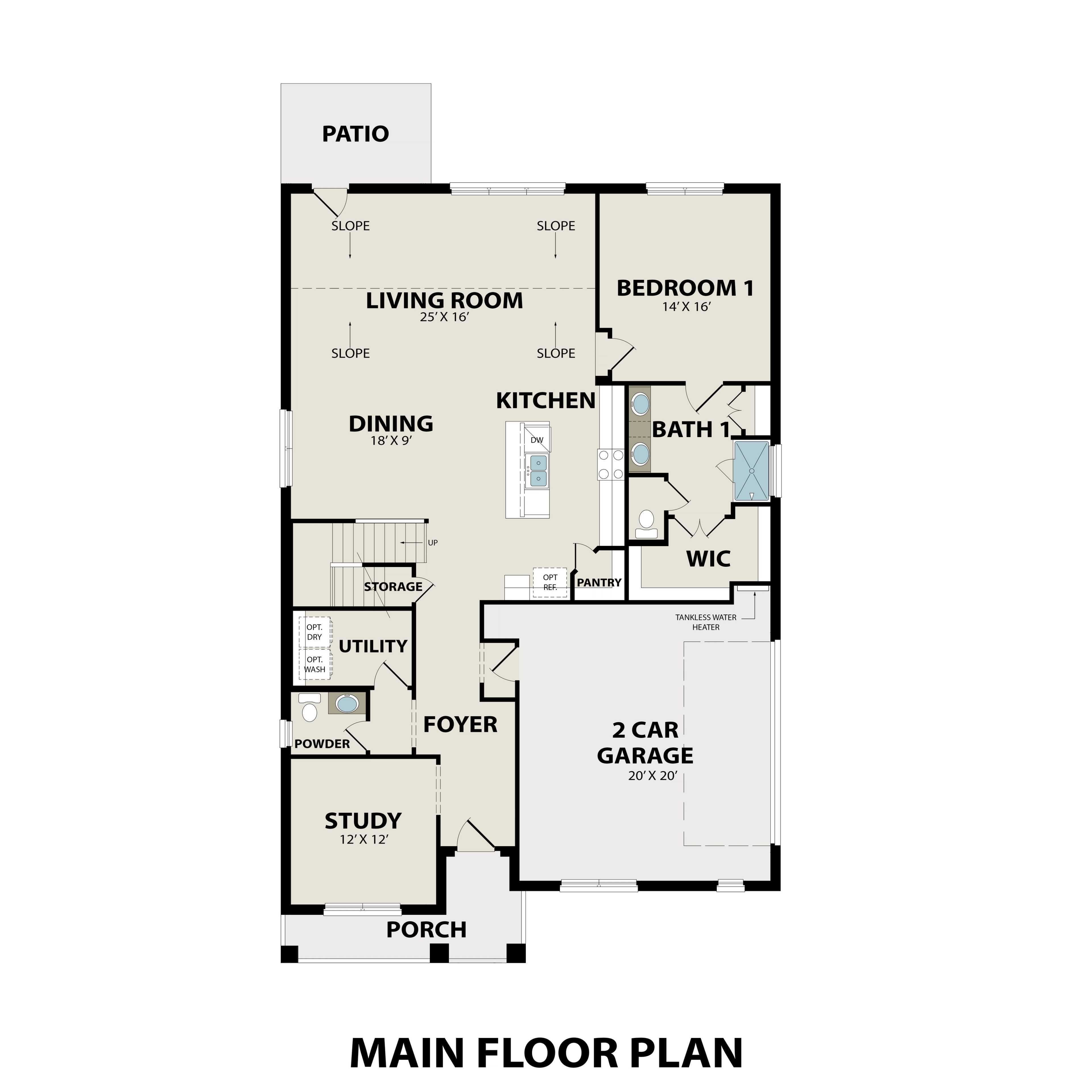 1 - The Willow B buildable floor plan layout in Davidson Homes Homes' Benders Cove community.