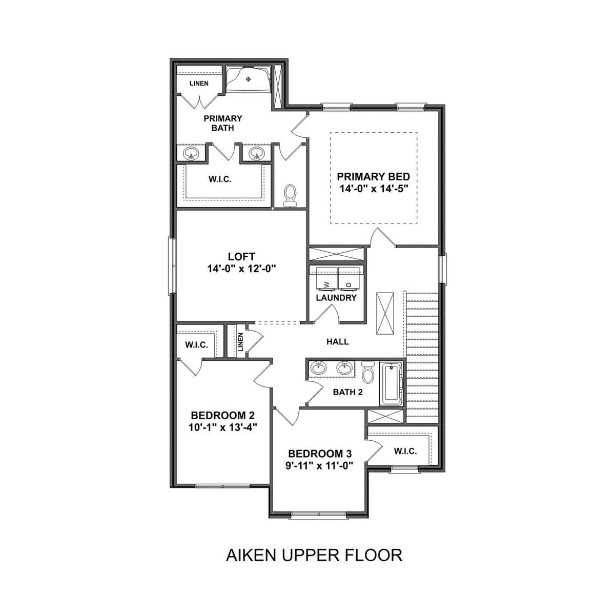 2 - The Aiken floor plan layout for 213 Sunny Springs Court in Davidson Homes' Flint Meadows community.