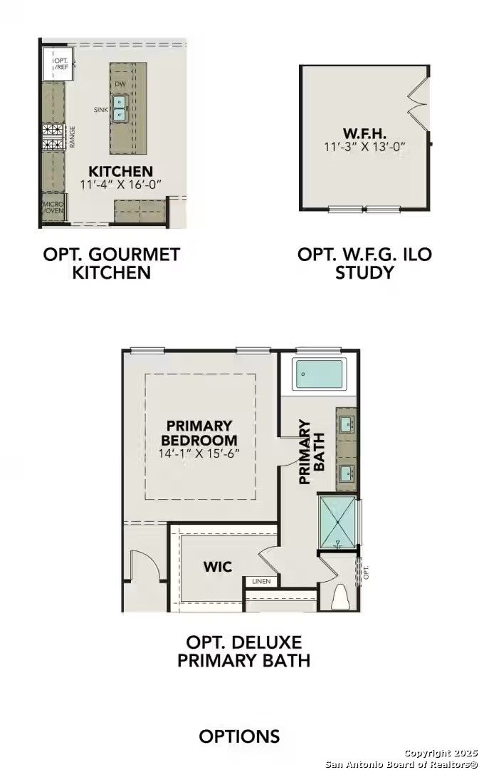 The Glenwood F floor plan with gourmet kitchen, primary bedroom suite, deluxe bath option in 3-bed Davidson Homes, Elmendorf TX