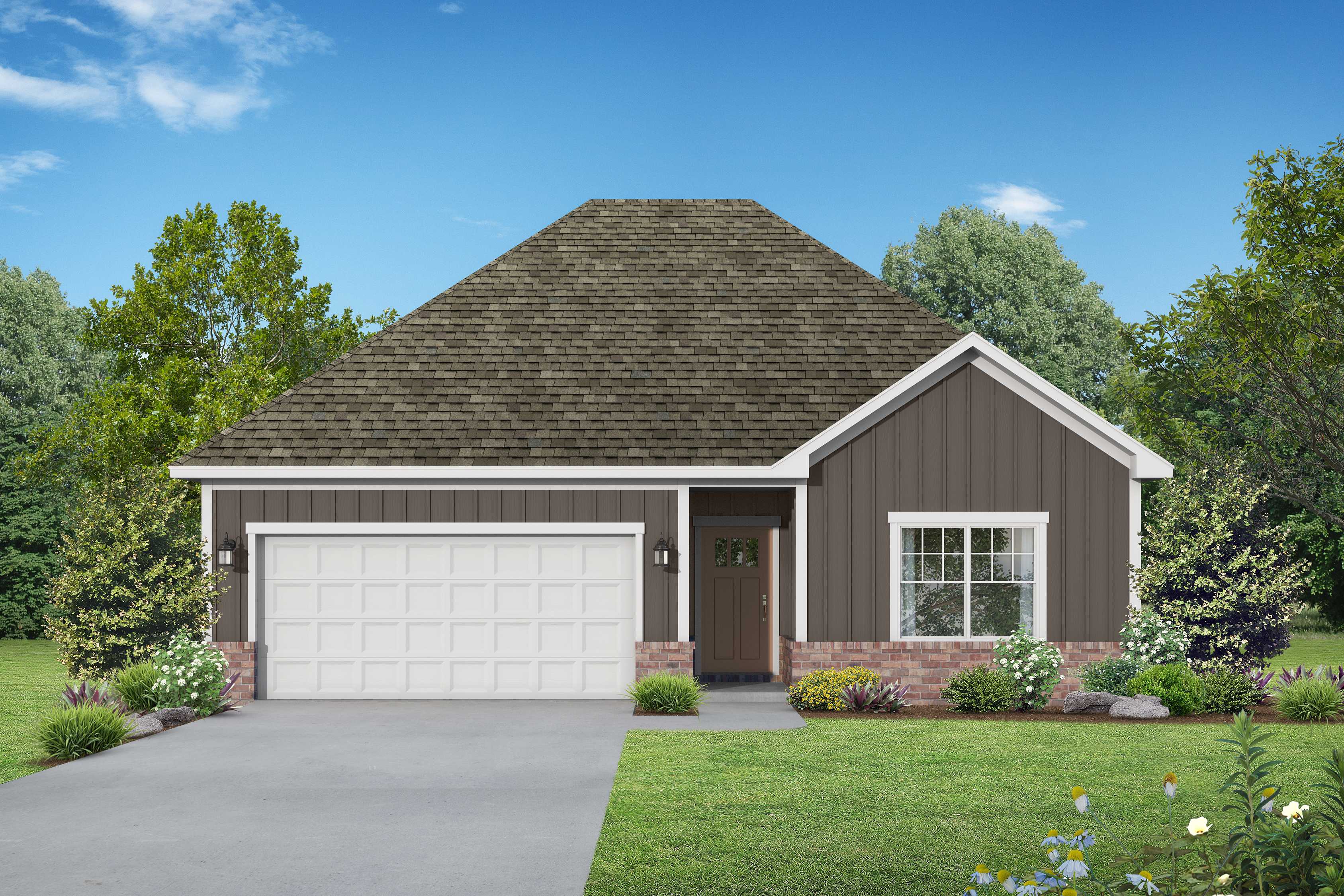 Davidson Homes The Asheville D Floor Plan Front Exterior Rendering