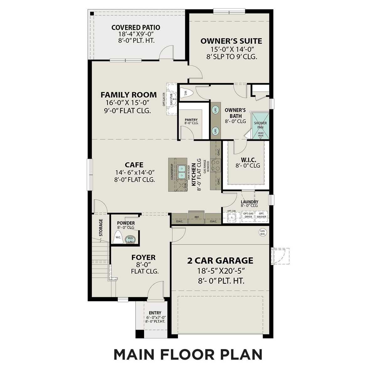 1 - The Tierra A buildable floor plan layout in Davidson Homes' Windmill Estates community.
