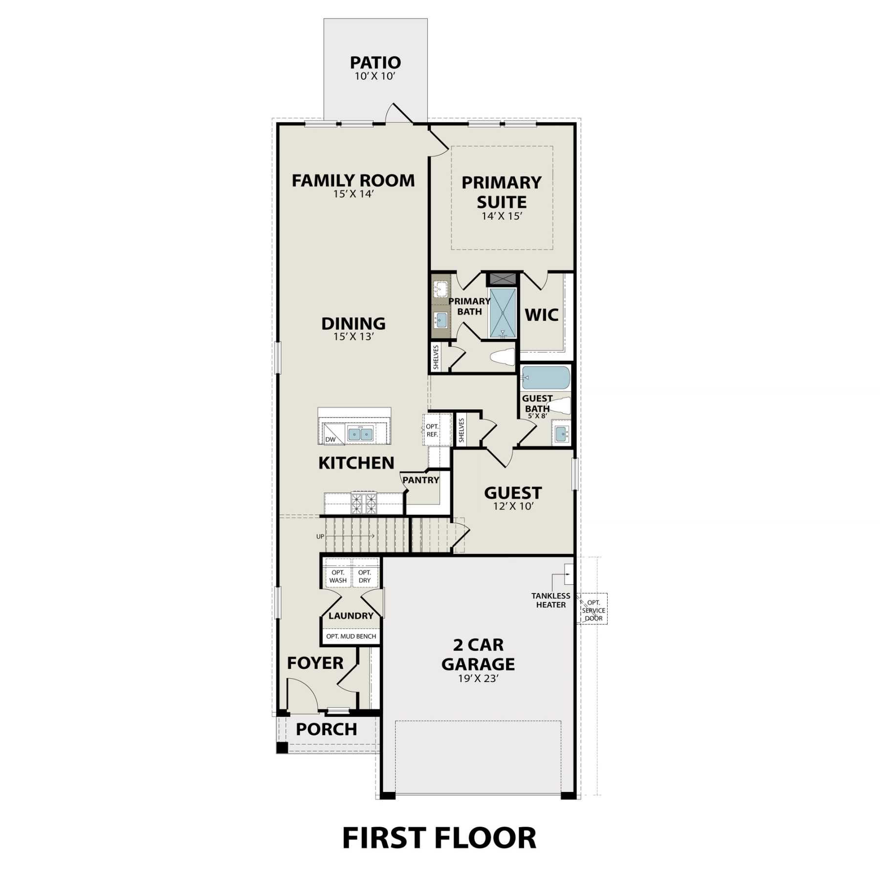 1 - The Sabine E floor plan layout for 2037 Caney Creek Court in Davidson Homes Homes' Caney Creek Place community.