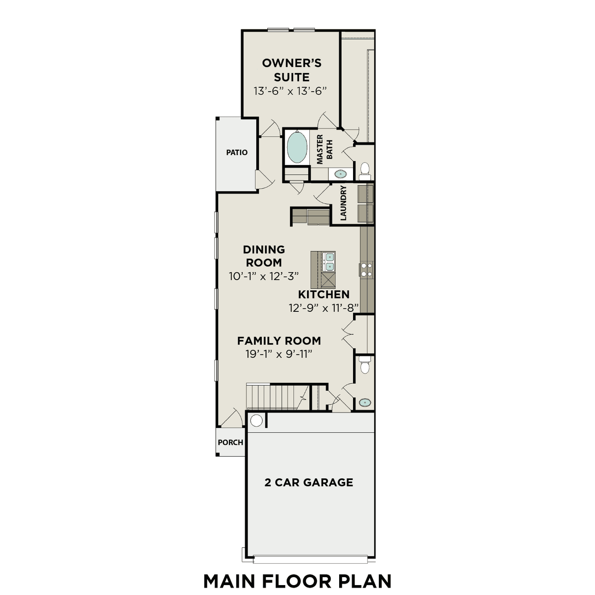 1 - The Rose B buildable floor plan layout in Davidson Homes' Enclave at Cypress community.