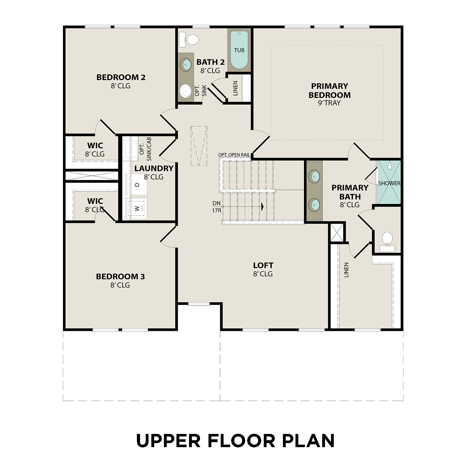The Willow B with 3Car Garage Floor Plan in Rivers Edge Murfreesboro, TN