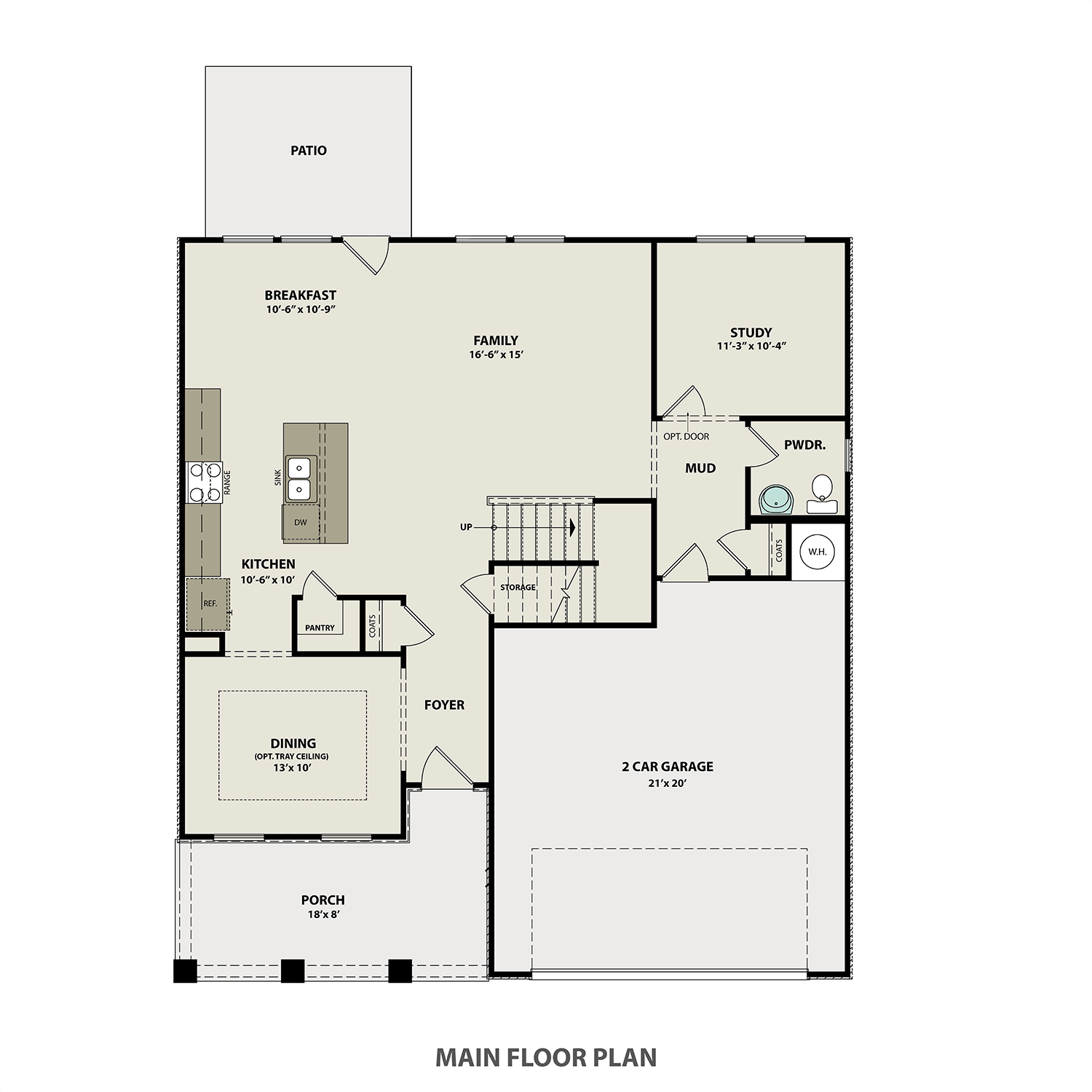 Davidson Homes' The Willow B Main Floor Plan