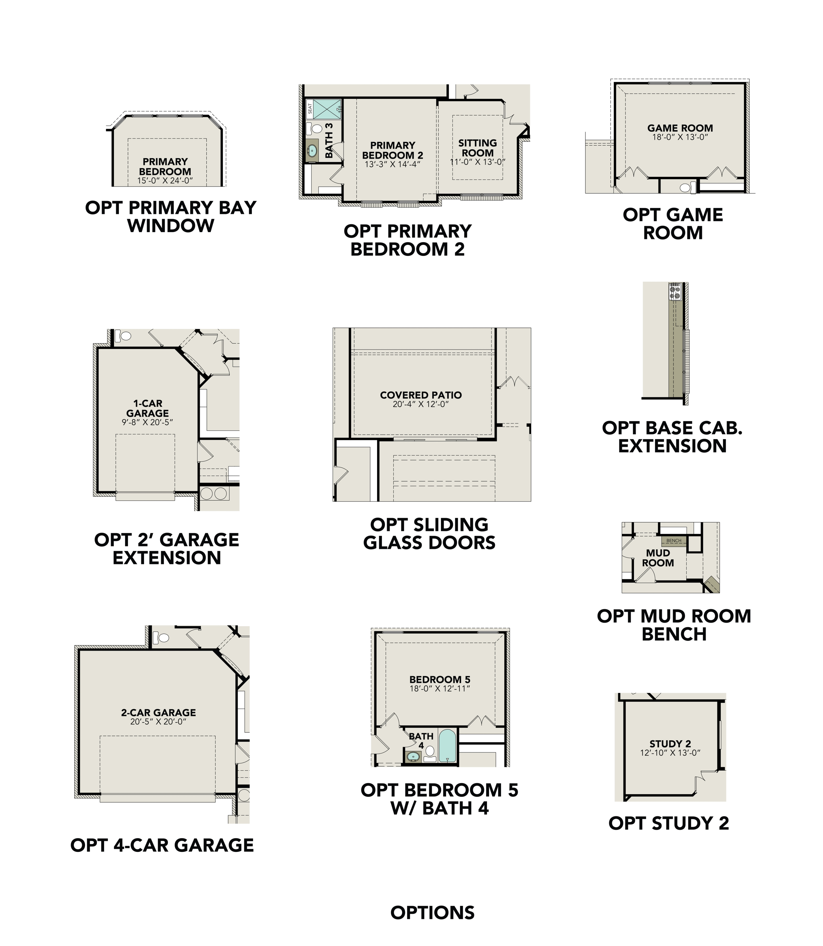 Single-story floor plan of The Summerlin T 4-5 bedroom home by Davidson Homes, featuring primary suite, game room, covered patio, and 3-car garage options