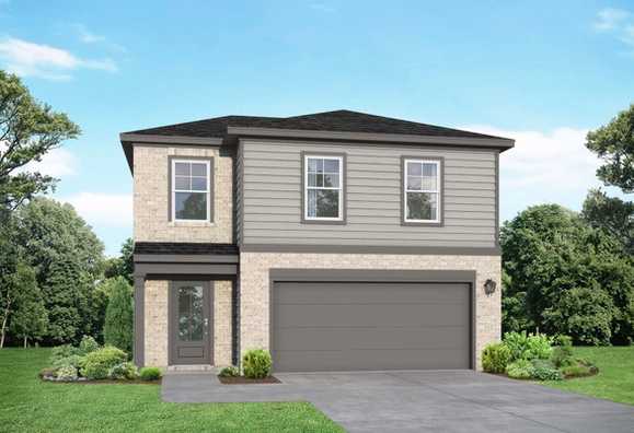 Exterior view of Davidson Homes' The Blanco Brick Floor Plan