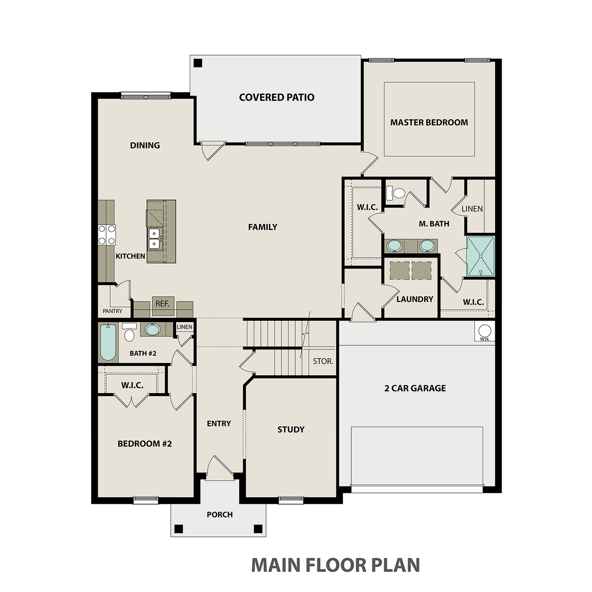 1 - The Bellar floor plan layout for 2906 Parkwood Drive in Davidson Homes' Rivers Edge community.