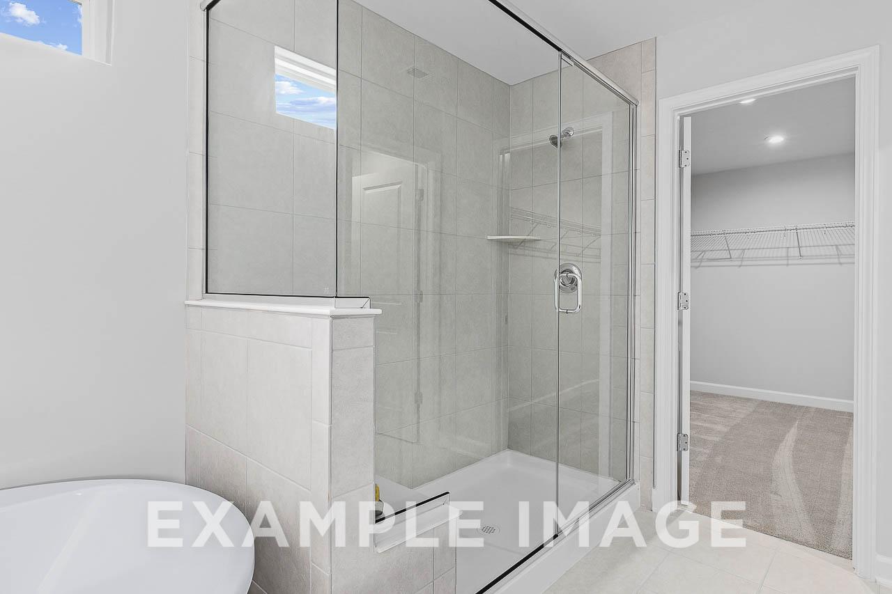 Davidson Homes The Chestnut Plan Master Bathroom with Walk-In Shower near Walk-In Closet and Bathtub