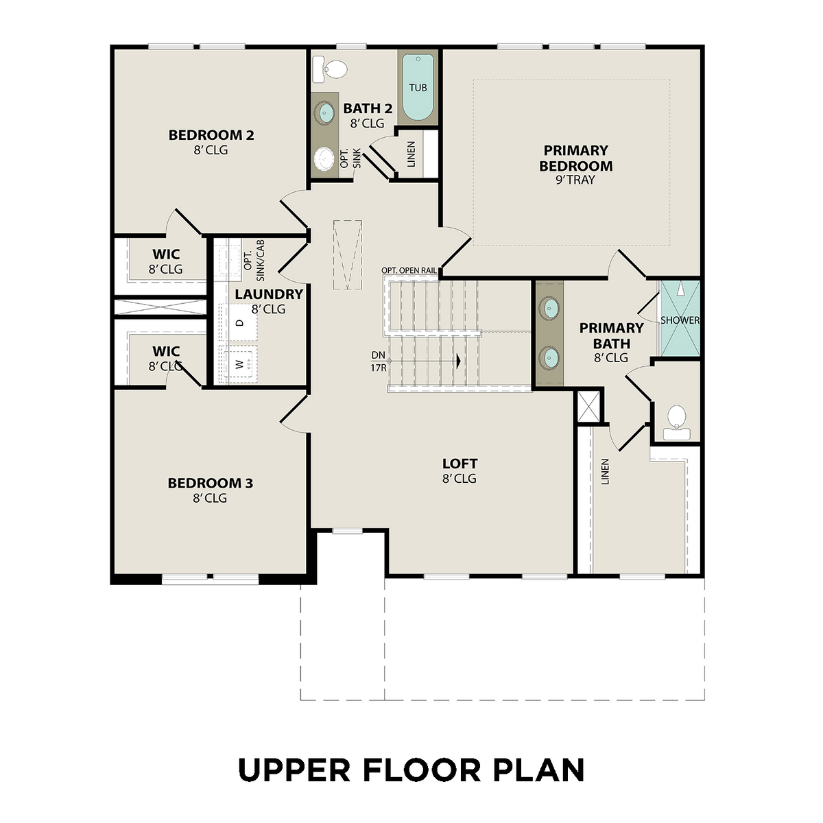 2 - The Willow C with 3-Car Garage floor plan layout for 2315 Beaver Drive in Davidson Homes' Rivers Edge community.