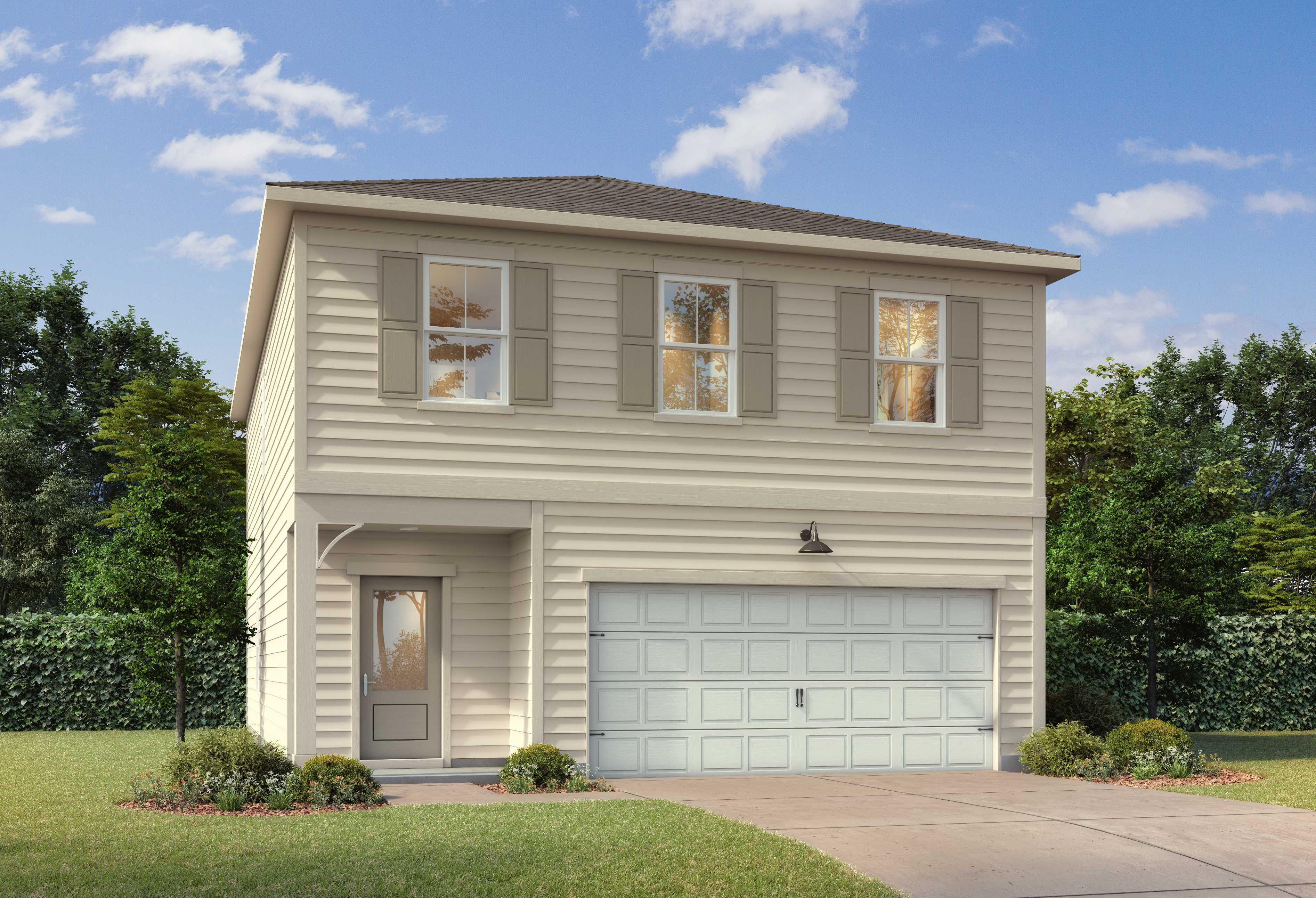 Exterior view of Davidson Homes' The Burton A Floor Plan